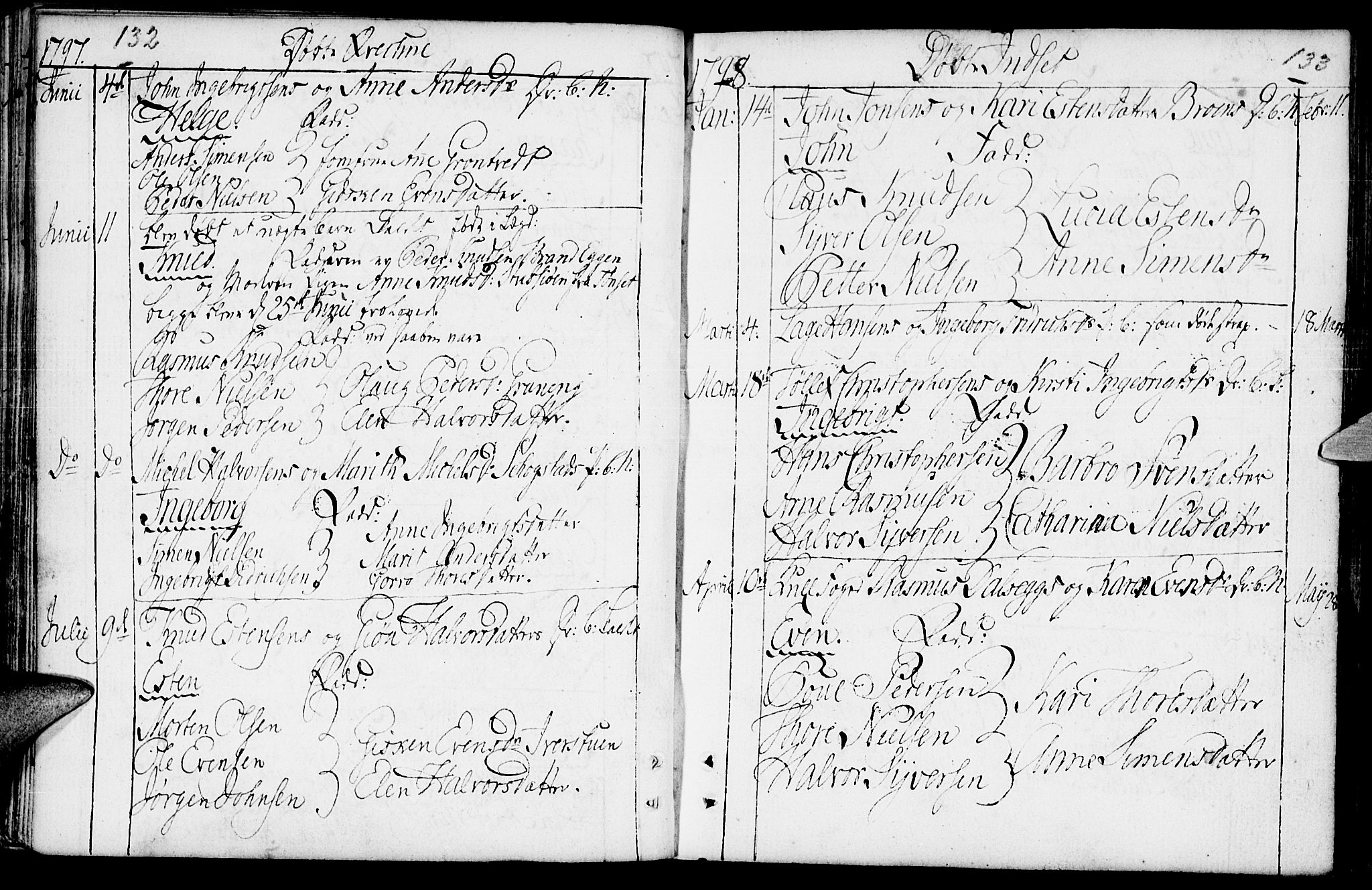 Kvikne prestekontor, AV/SAH-PREST-064/H/Ha/Haa/L0003: Ministerialbok nr. 3, 1785-1814, s. 132-133
