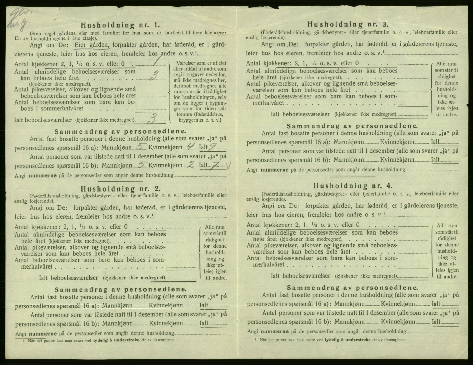 SAB, Folketelling 1920 for 1236 Vossestrand herred, 1920, s. 709