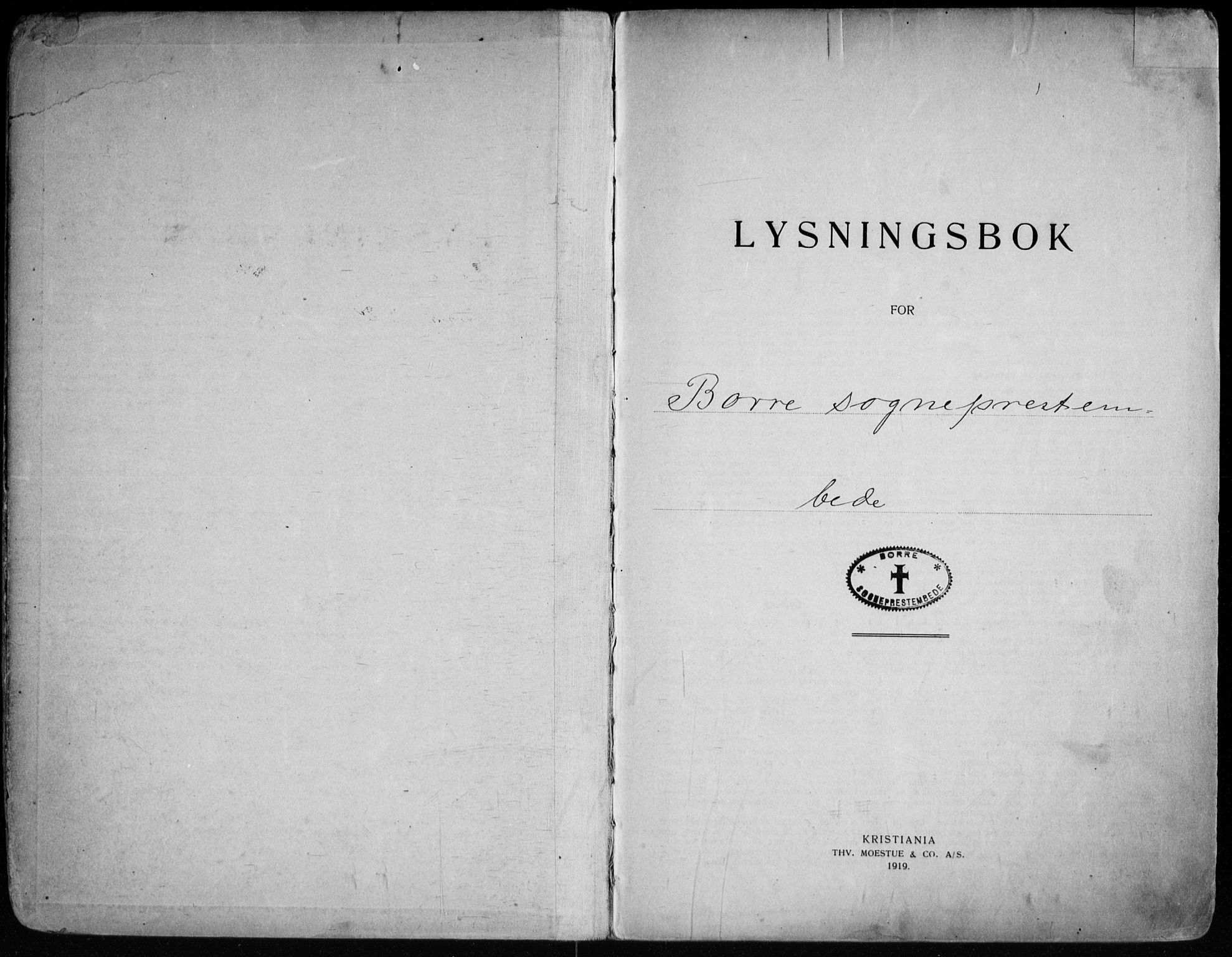 Borre kirkebøker, AV/SAKO-A-338/H/Ha/L0003: Lysningsprotokoll nr. 3, 1919-1949