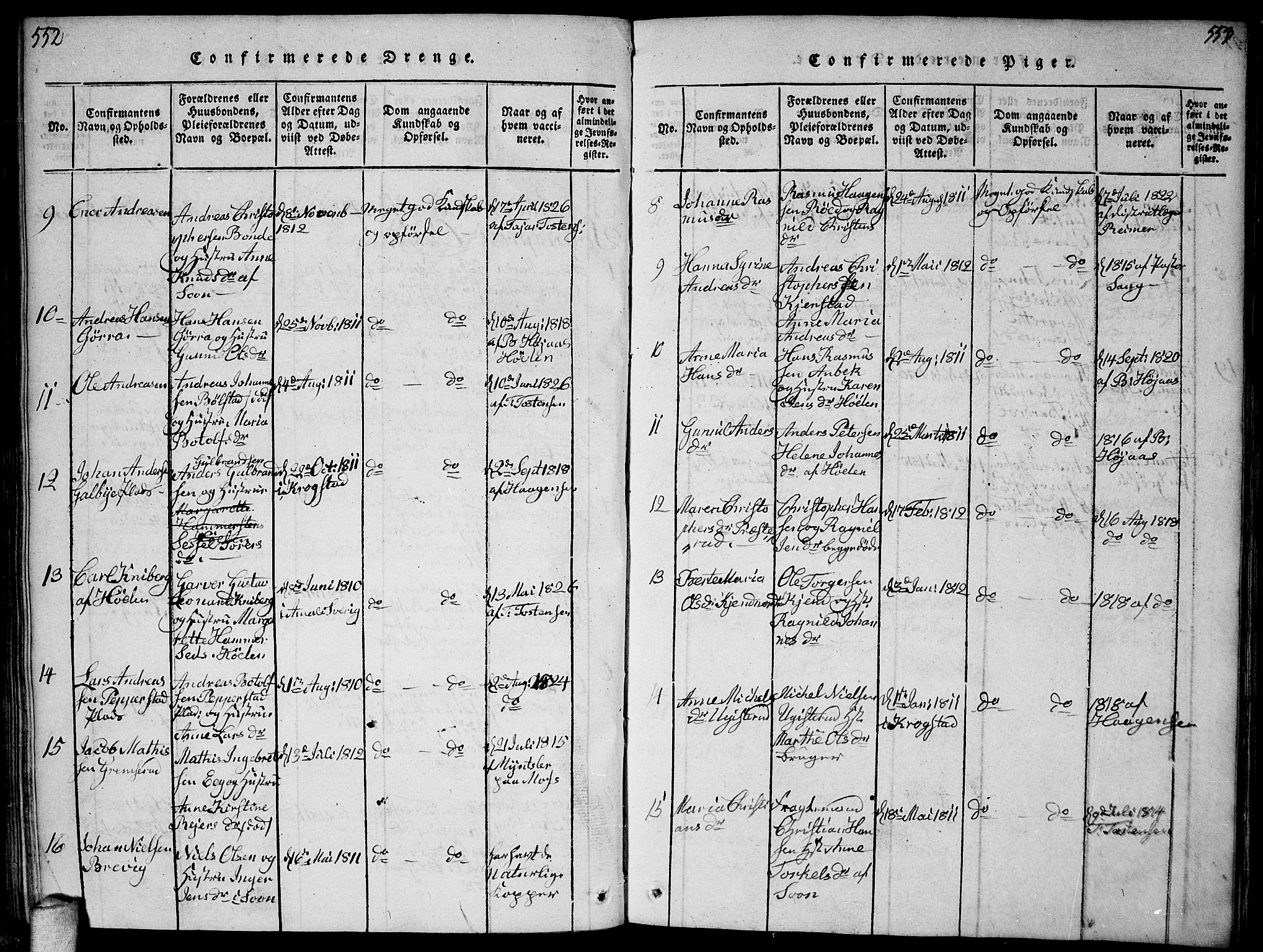 Vestby prestekontor Kirkebøker, SAO/A-10893/F/Fa/L0005: Ministerialbok nr. I 5, 1814-1827, s. 552-553
