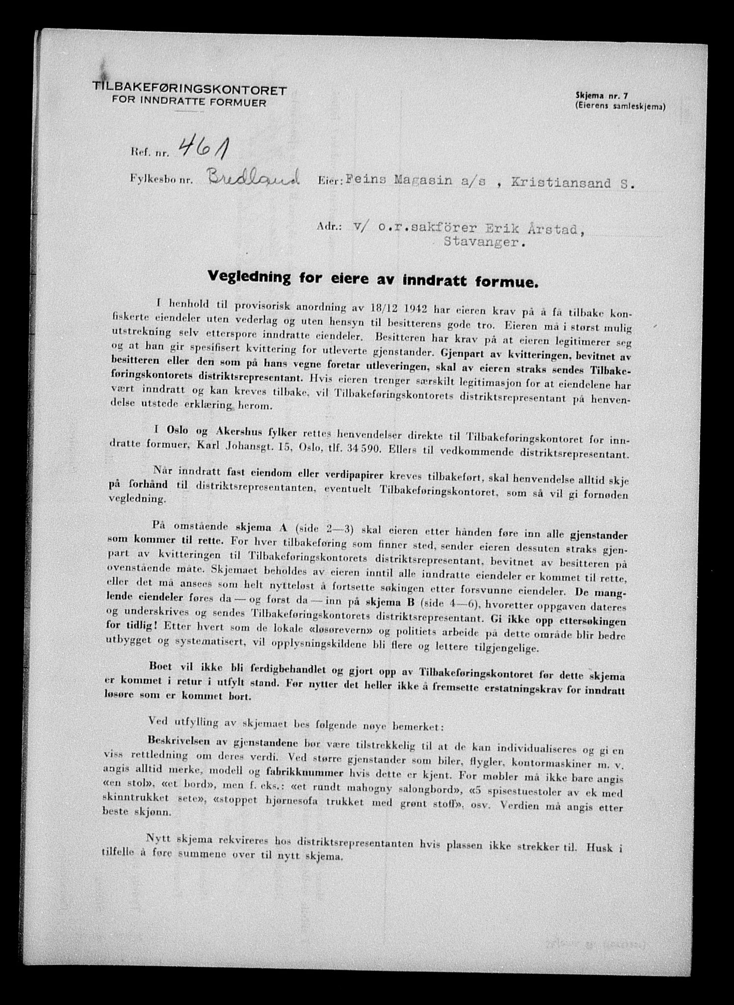 Justisdepartementet, Tilbakeføringskontoret for inndratte formuer, AV/RA-S-1564/H/Hc/Hcd/L0995: --, 1945-1947, s. 338