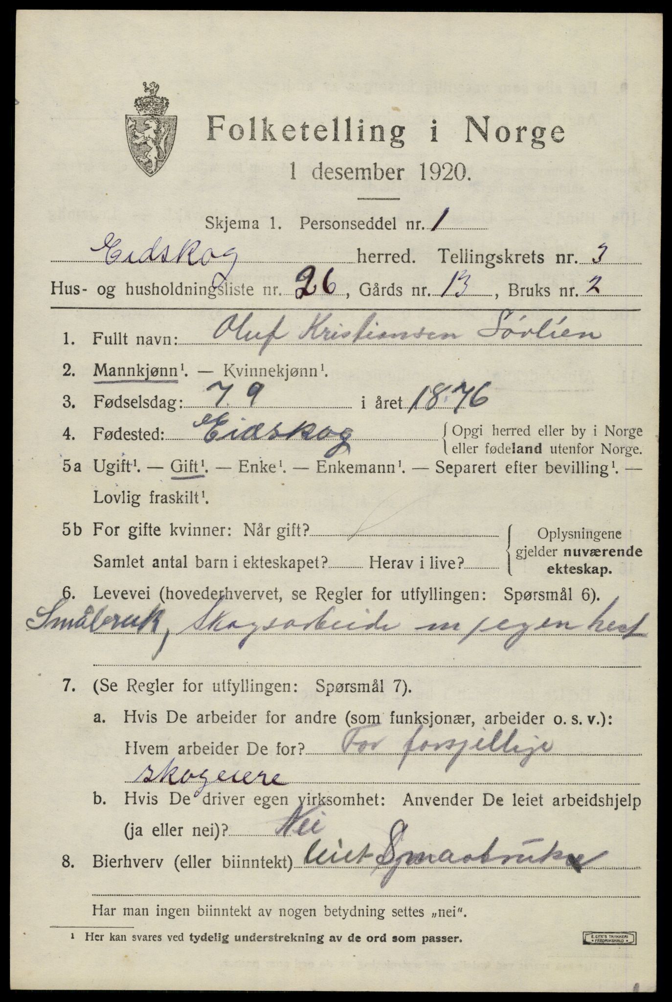 SAH, Folketelling 1920 for 0420 Eidskog herred, 1920, s. 4335