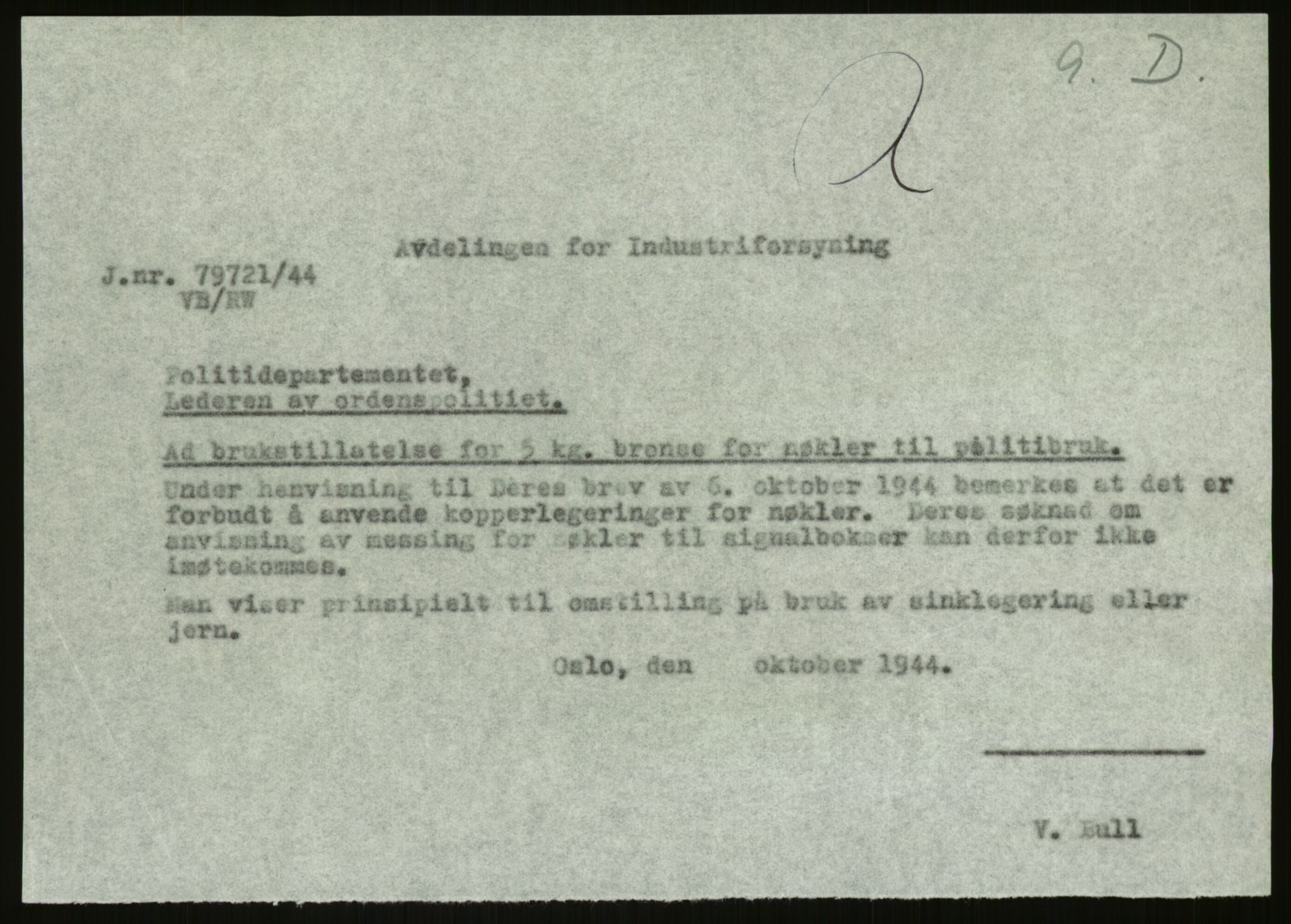 Direktoratet for industriforsyning, Sekretariatet, AV/RA-S-4153/D/Df/L0054: 9. Metallkontoret, 1940-1945, s. 373