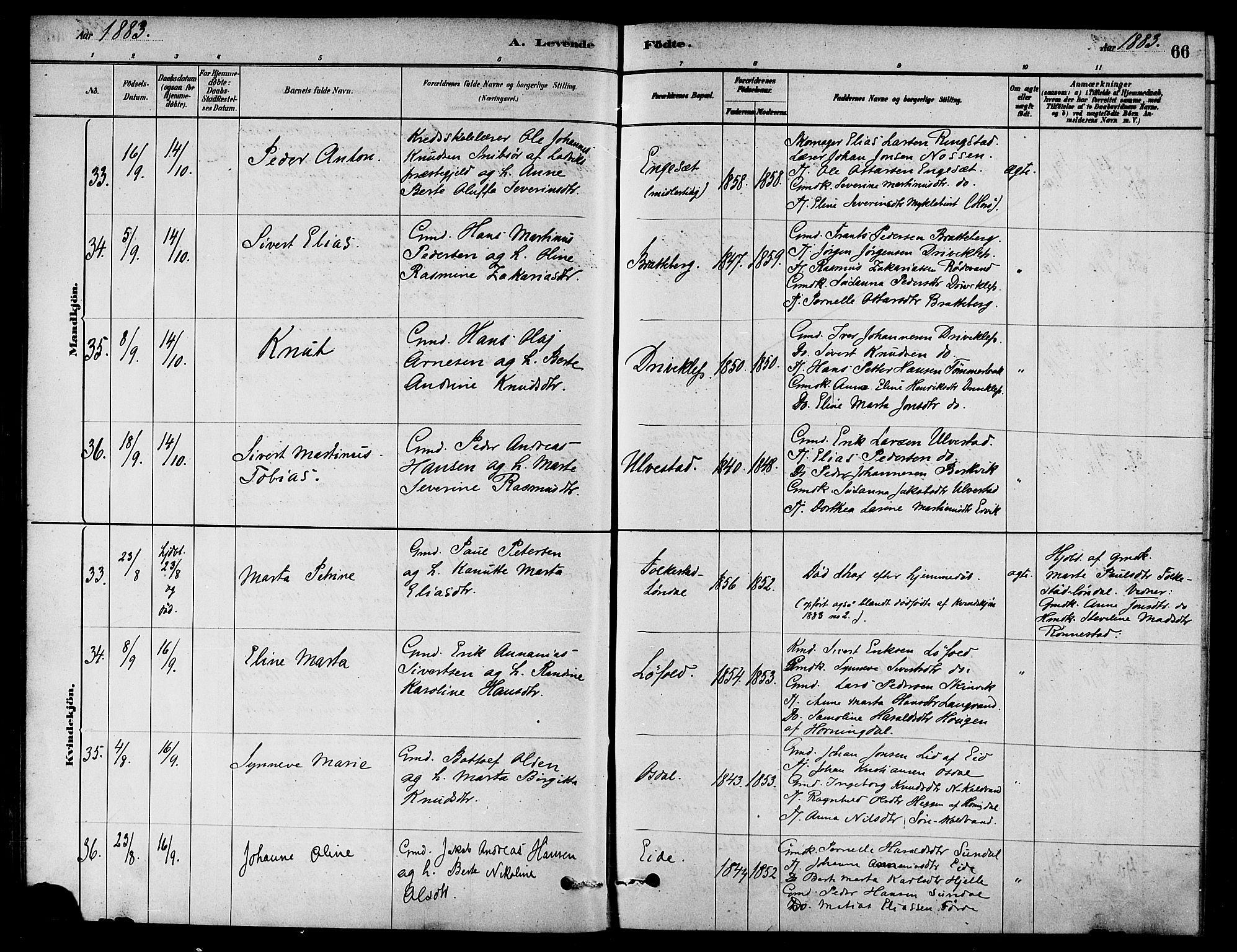 Ministerialprotokoller, klokkerbøker og fødselsregistre - Møre og Romsdal, AV/SAT-A-1454/511/L0141: Ministerialbok nr. 511A08, 1878-1890, s. 66