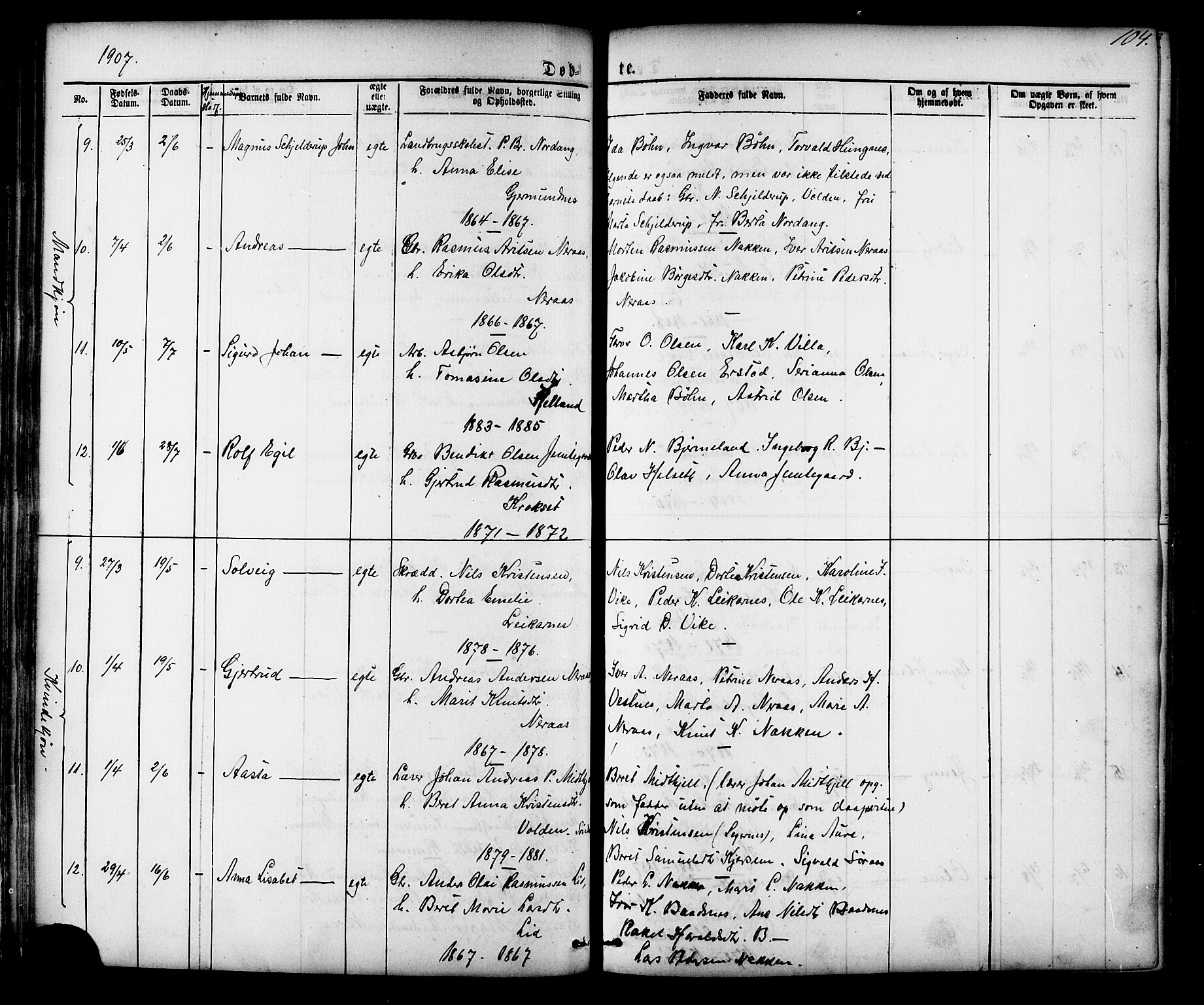 Ministerialprotokoller, klokkerbøker og fødselsregistre - Møre og Romsdal, AV/SAT-A-1454/539/L0536: Klokkerbok nr. 539C02, 1867-1913, s. 104