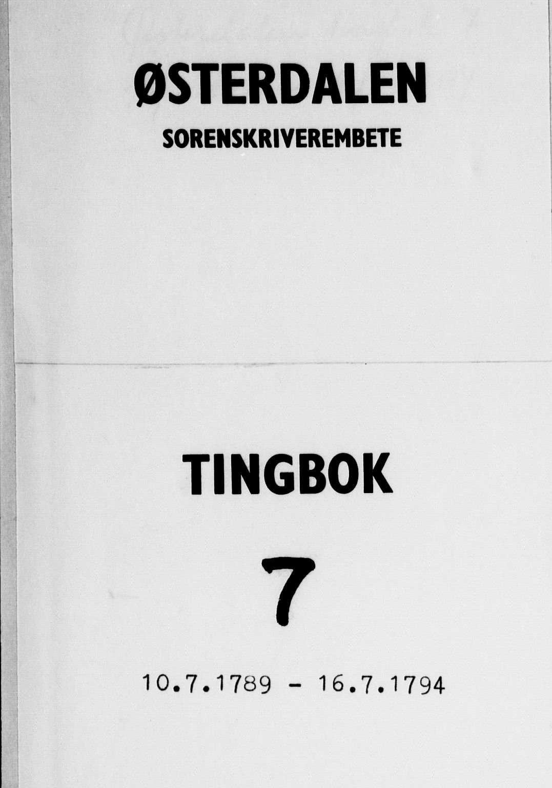 Østerdalen sorenskriveri, SAH/TING-032/G/Gb/L0007: Tingbok, 1789-1794