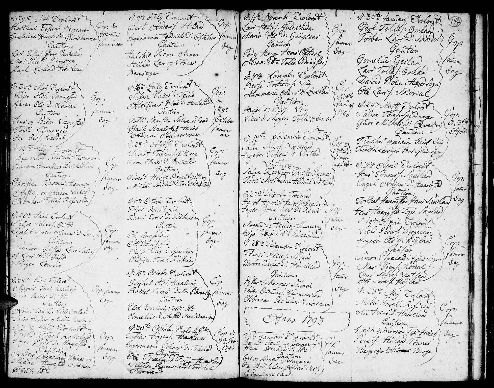 Lyngdal sokneprestkontor, AV/SAK-1111-0029/F/Fa/Fac/L0002: Ministerialbok nr. A 2, 1727-1815, s. 146-147