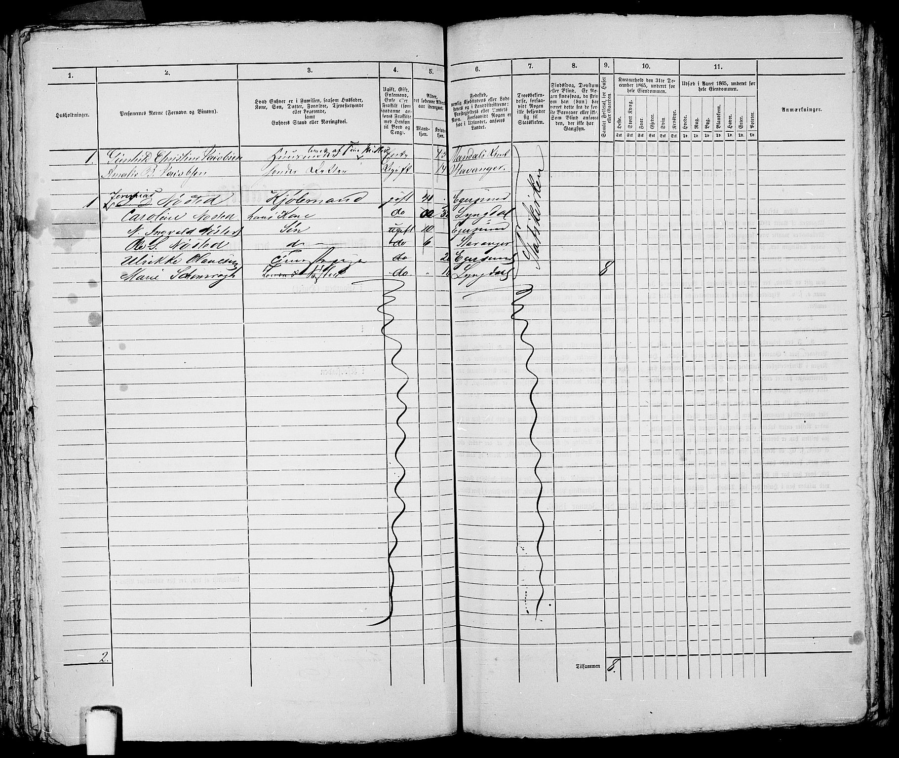 RA, Folketelling 1865 for 1103 Stavanger kjøpstad, 1865, s. 2813