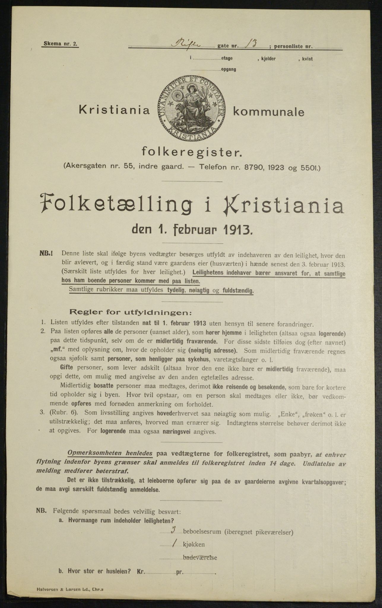 OBA, Kommunal folketelling 1.2.1913 for Kristiania, 1913, s. 83189