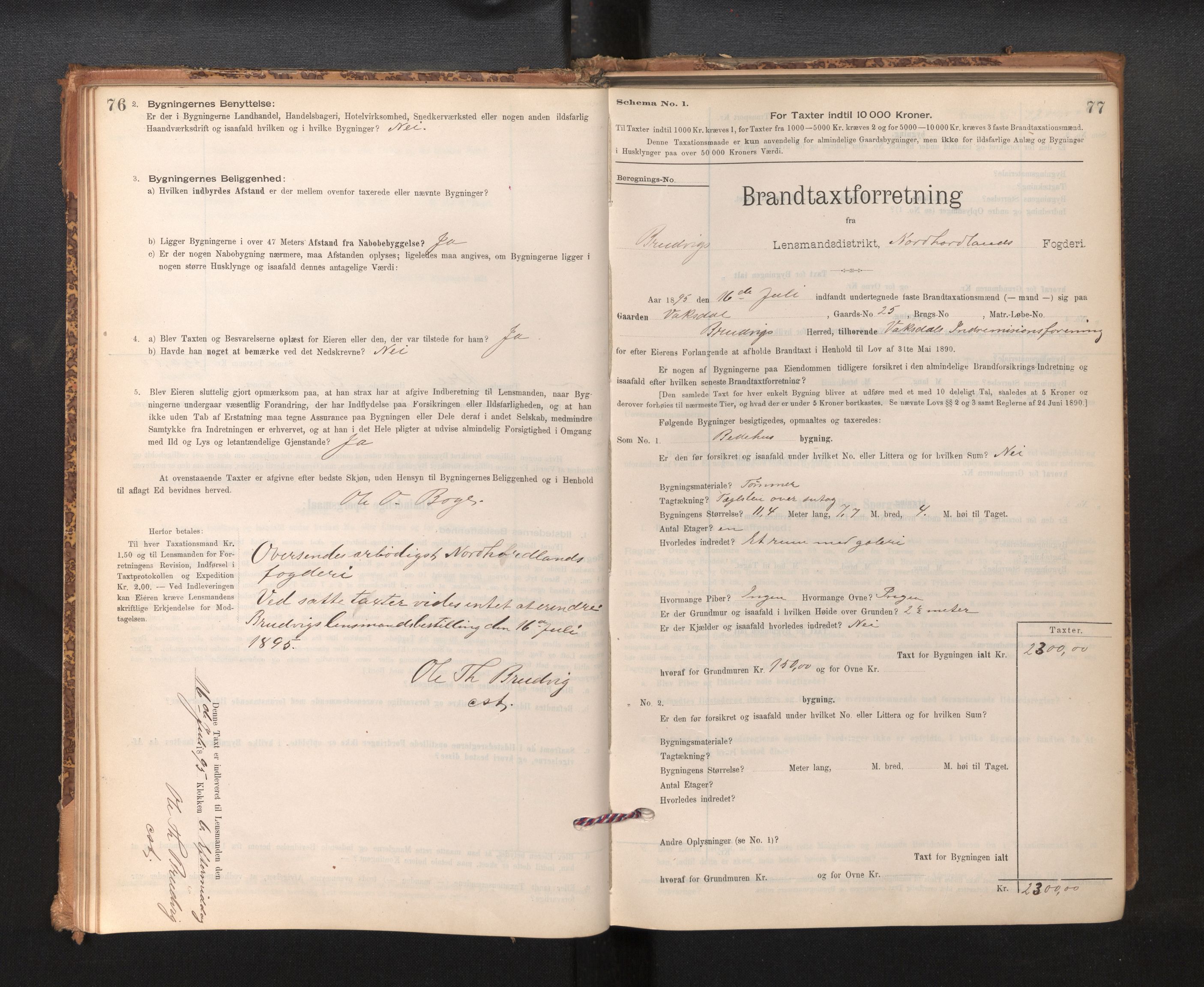 Lensmannen i Bruvik, SAB/A-31301/0012/L0006: Branntakstprotokoll, skjematakst, 1894-1906, s. 76-77
