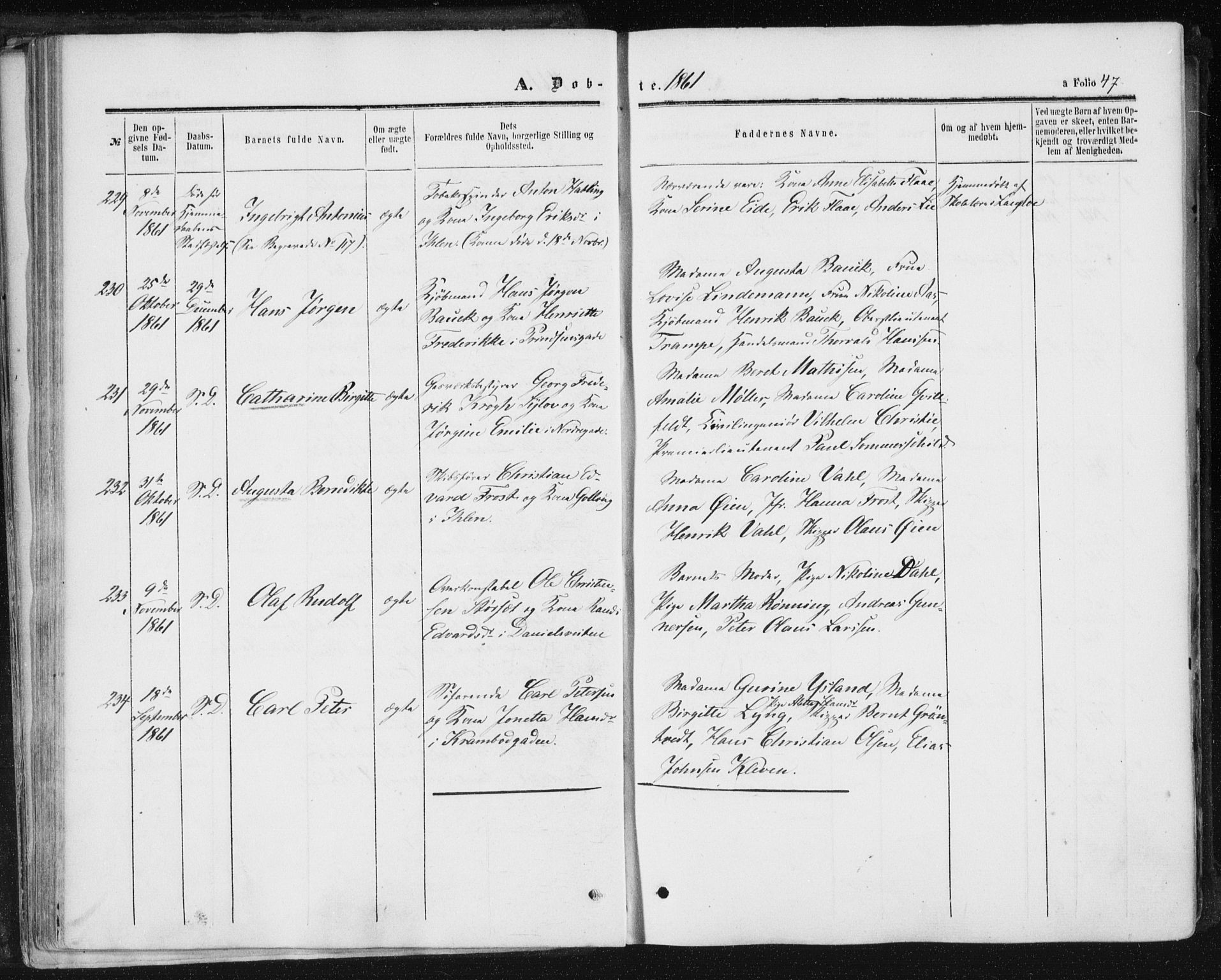 Ministerialprotokoller, klokkerbøker og fødselsregistre - Sør-Trøndelag, SAT/A-1456/602/L0115: Ministerialbok nr. 602A13, 1860-1872, s. 47