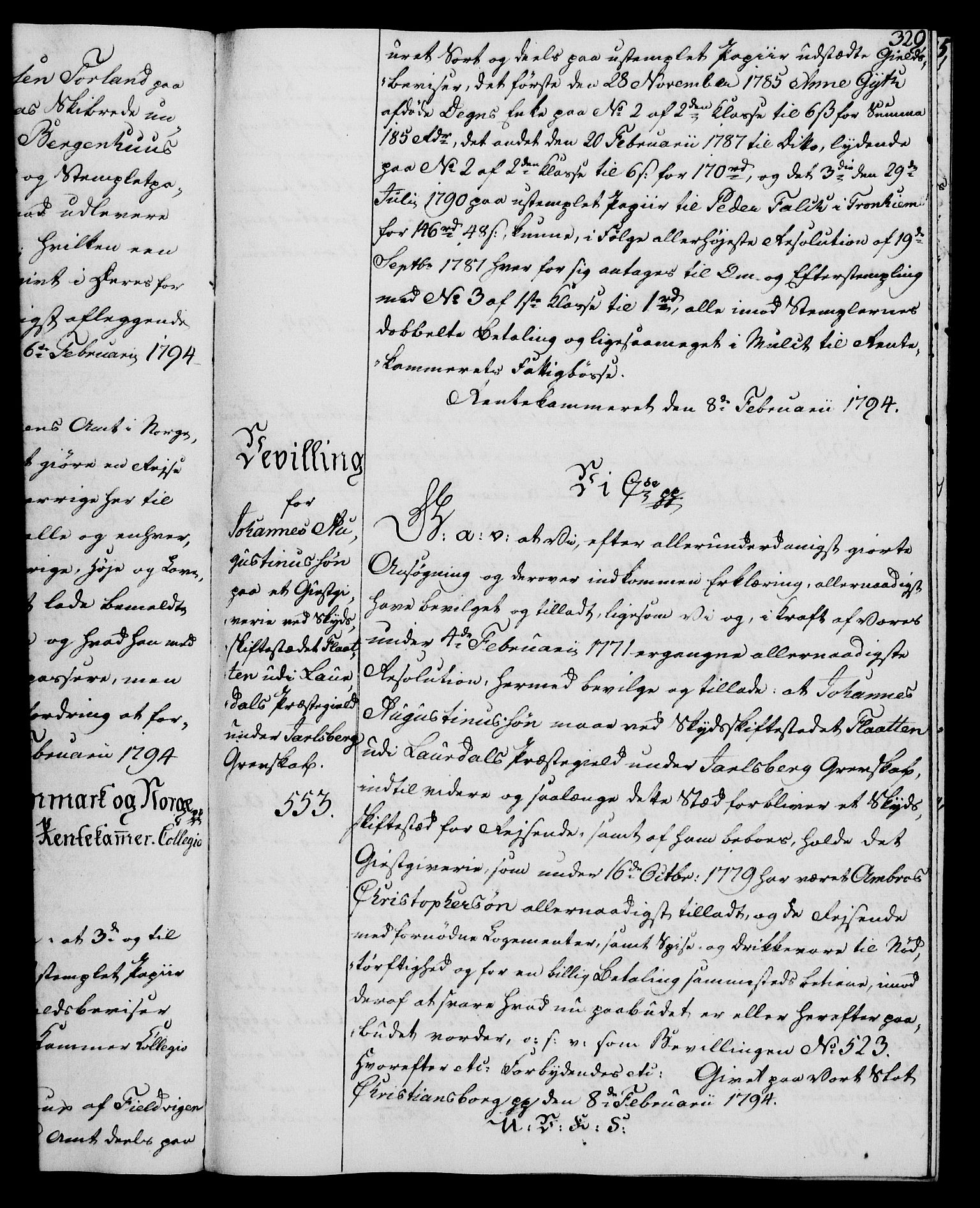 Rentekammeret, Kammerkanselliet, AV/RA-EA-3111/G/Gg/Gga/L0015: Norsk ekspedisjonsprotokoll med register (merket RK 53.15), 1790-1791, s. 329