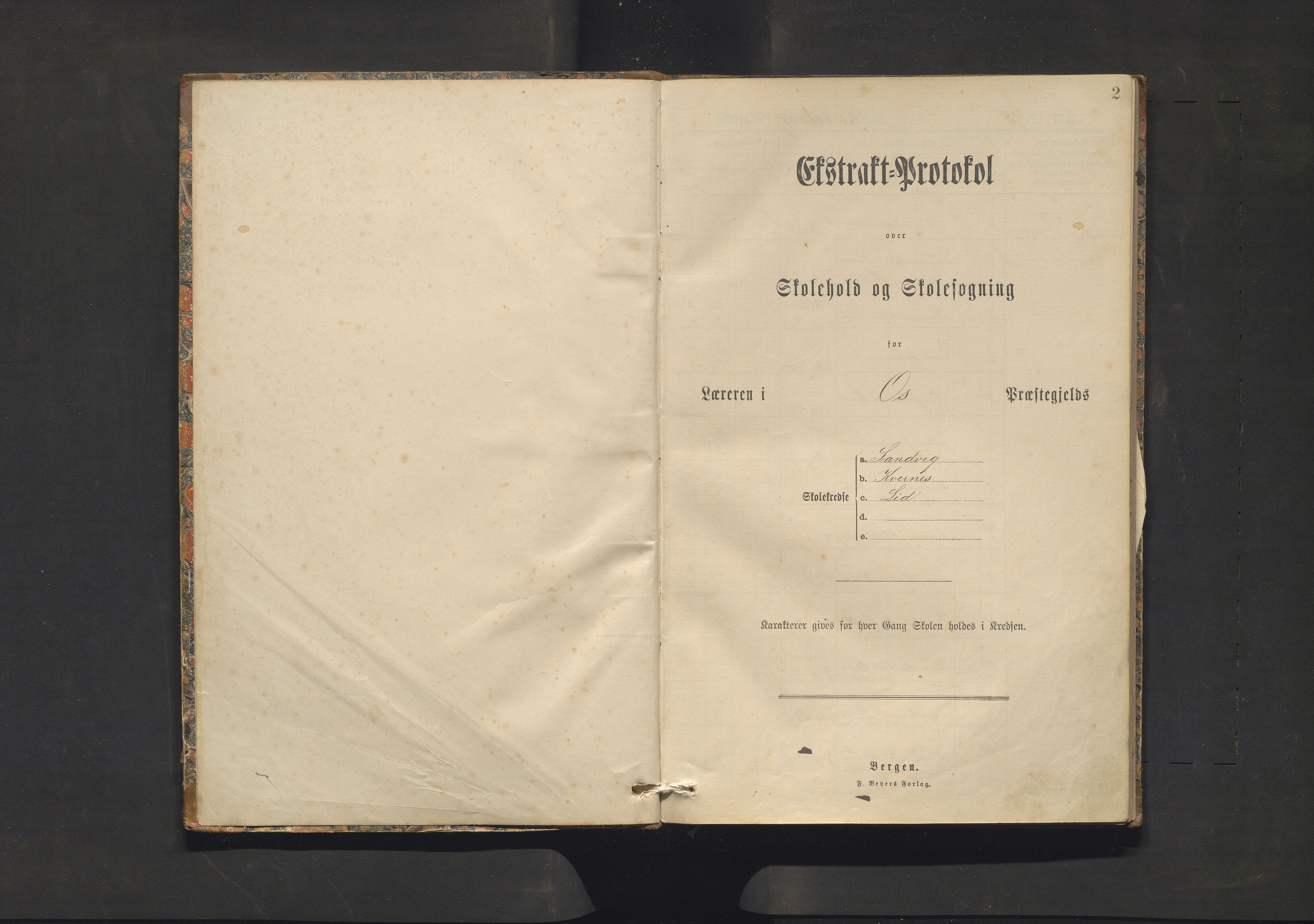 Samnanger kommune. Barneskulane, IKAH/1242-231/F/Fa/L0005: Skuleprotokoll for læraren i Os prestegjeld, Samnanger sokn for krinsane, 1893-1921