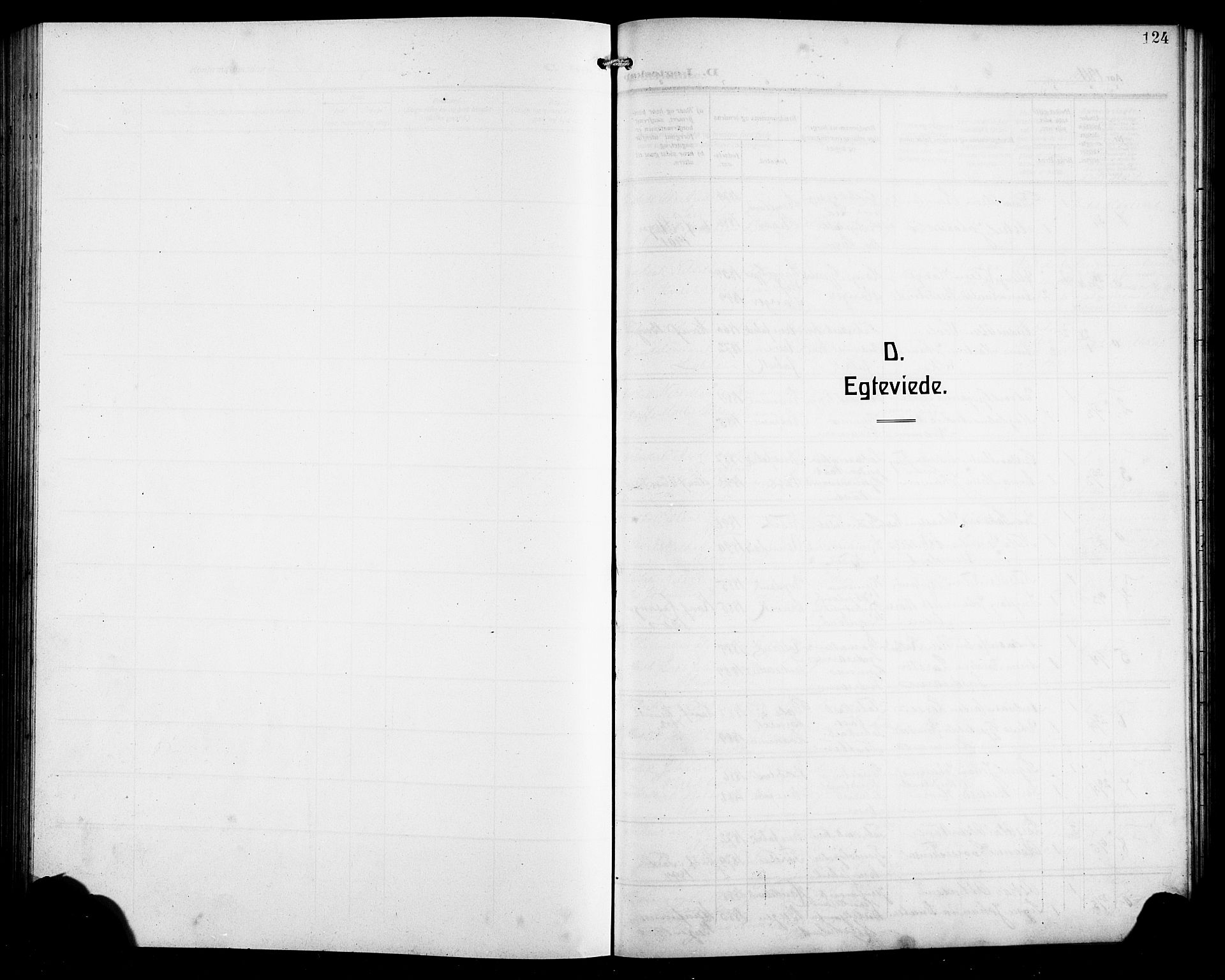Arna sokneprestembete, AV/SAB-A-74001/H/Ha/Hab: Klokkerbok nr. A 5, 1911-1921, s. 124