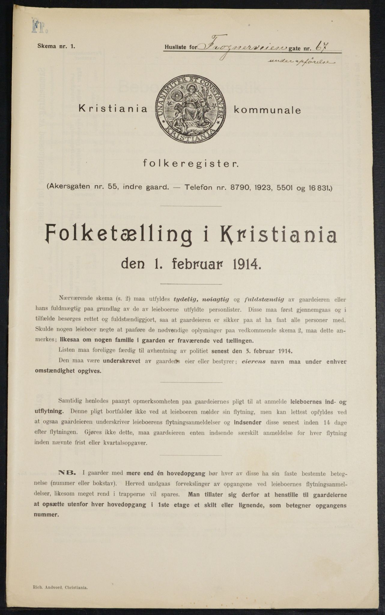 OBA, Kommunal folketelling 1.2.1914 for Kristiania, 1914, s. 28149