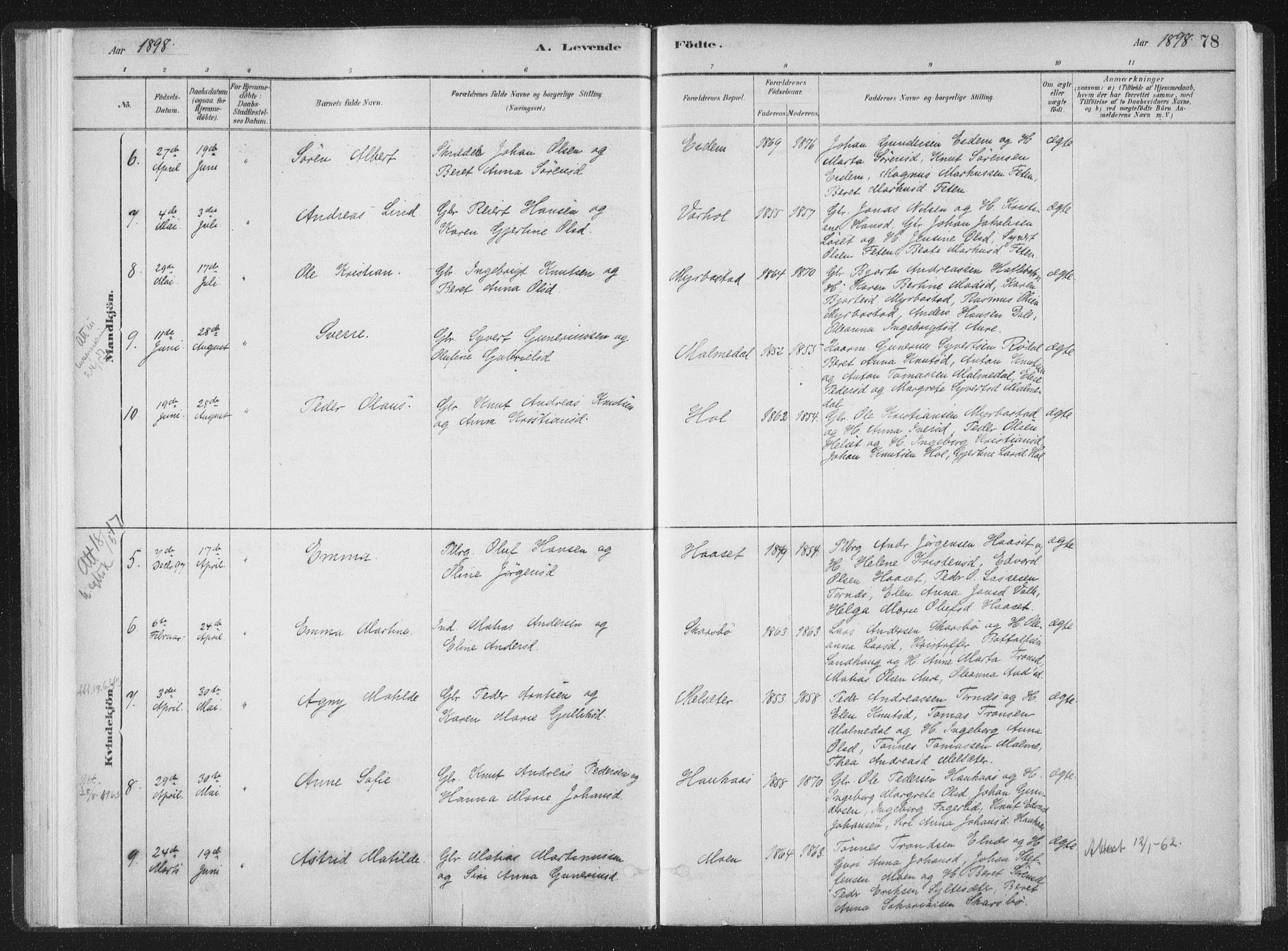 Ministerialprotokoller, klokkerbøker og fødselsregistre - Møre og Romsdal, SAT/A-1454/564/L0740: Ministerialbok nr. 564A01, 1880-1899, s. 78