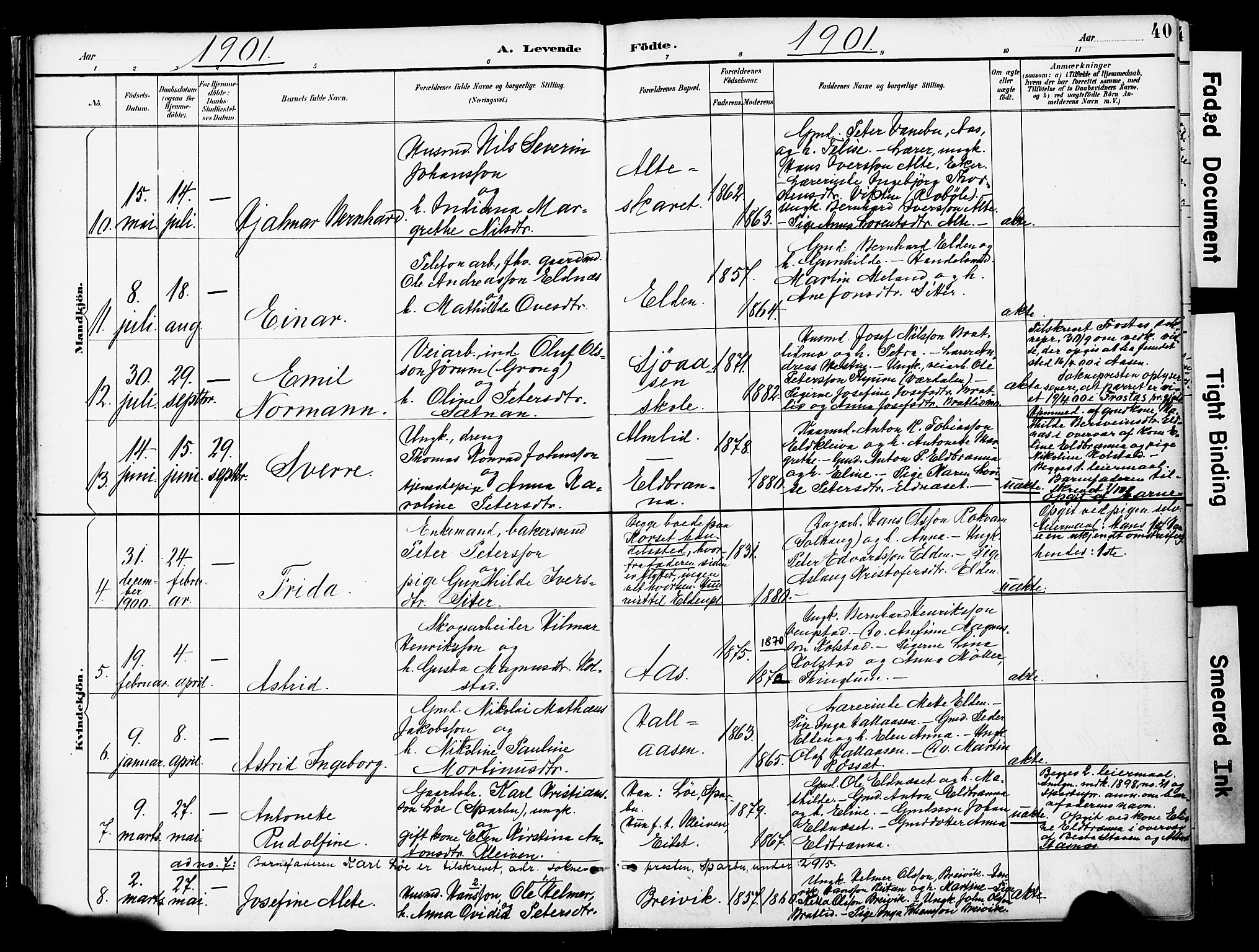 Ministerialprotokoller, klokkerbøker og fødselsregistre - Nord-Trøndelag, AV/SAT-A-1458/742/L0409: Ministerialbok nr. 742A02, 1891-1905, s. 40