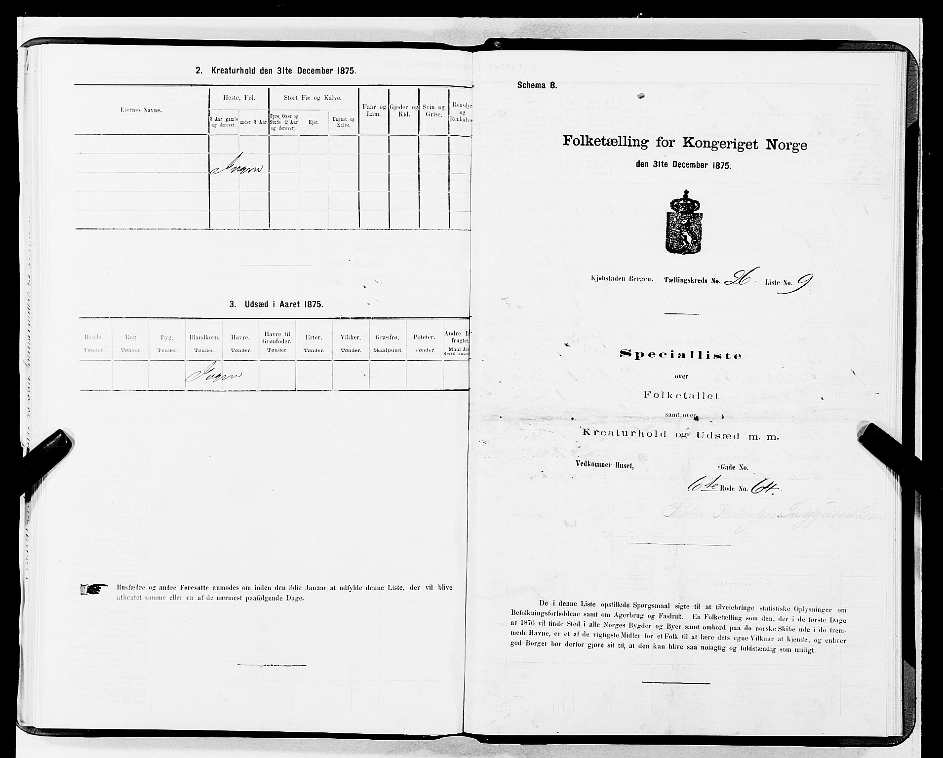 SAB, Folketelling 1875 for 1301 Bergen kjøpstad, 1875, s. 1304