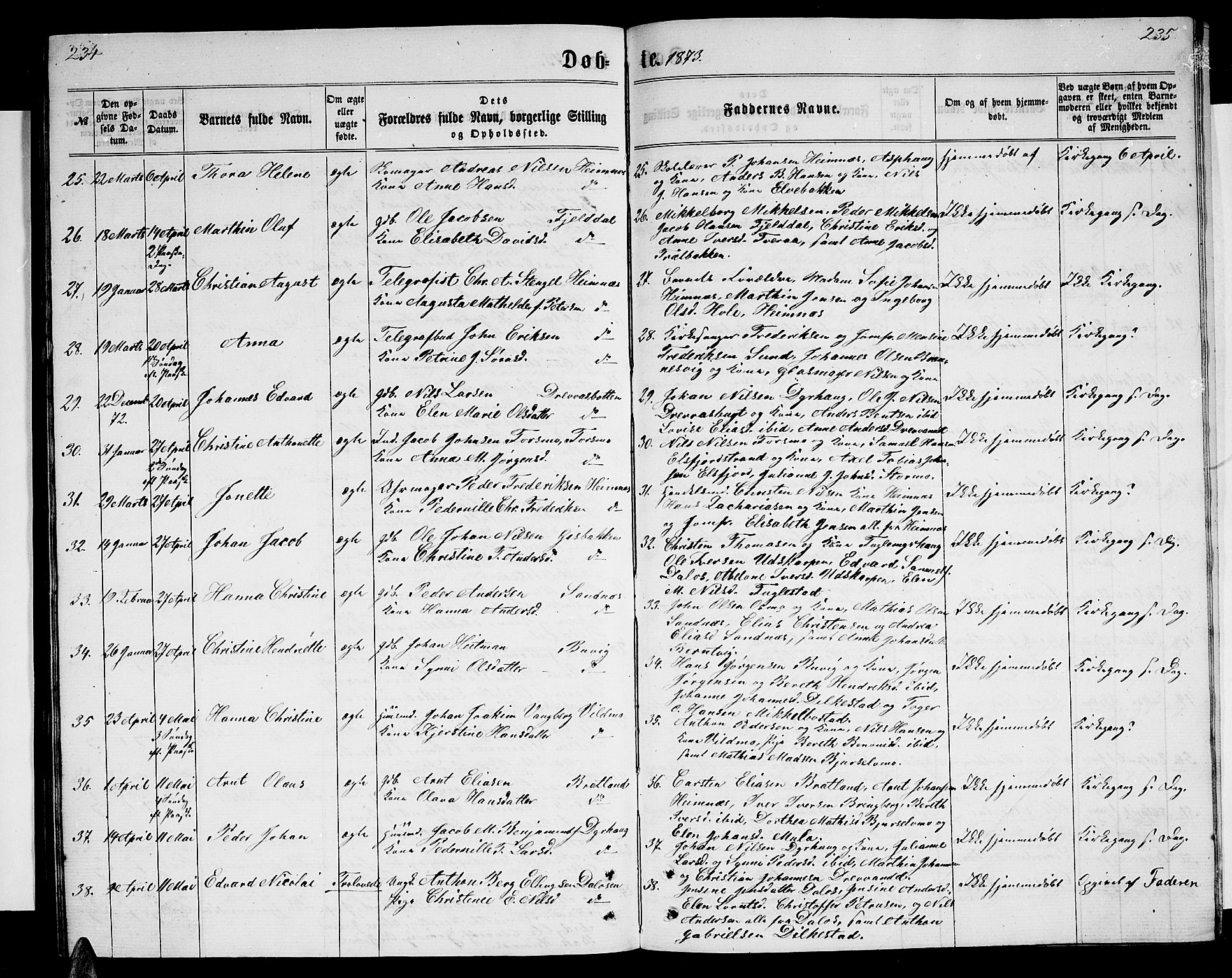 Ministerialprotokoller, klokkerbøker og fødselsregistre - Nordland, AV/SAT-A-1459/825/L0365: Klokkerbok nr. 825C02, 1858-1873, s. 234-235