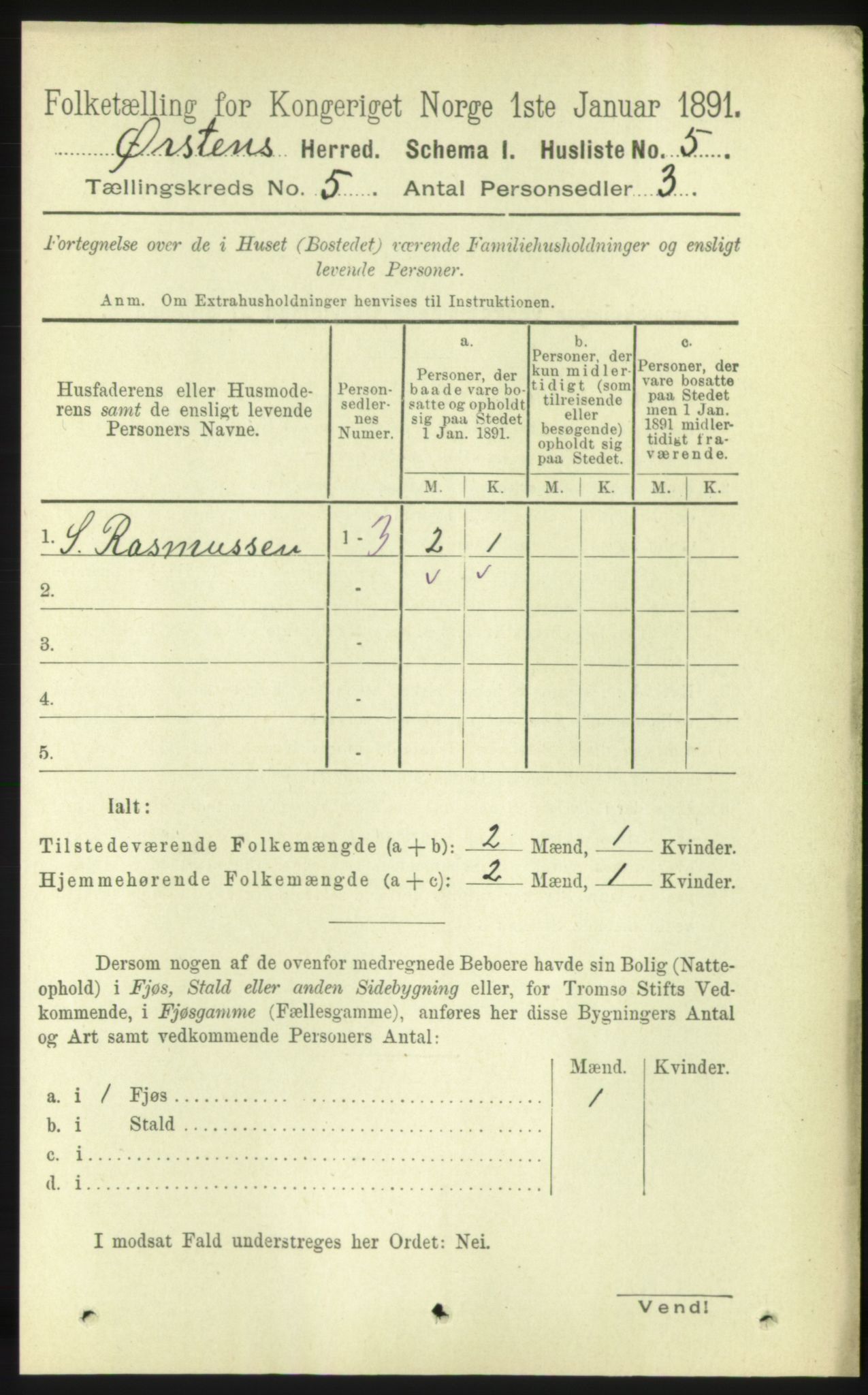 RA, Folketelling 1891 for 1520 Ørsta herred, 1891, s. 2194