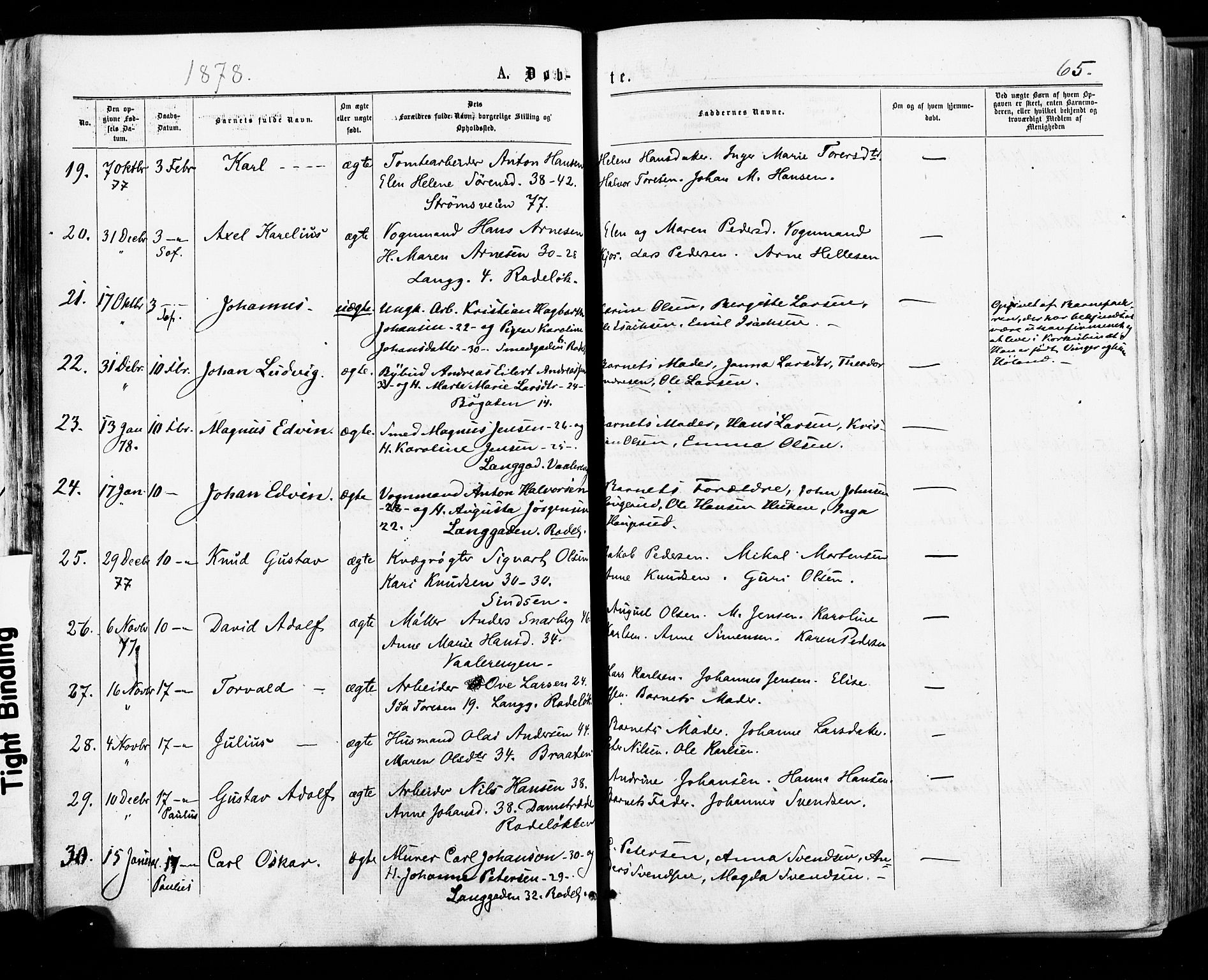 Østre Aker prestekontor Kirkebøker, AV/SAO-A-10840/F/Fa/L0004: Ministerialbok nr. I 4, 1876-1889, s. 65
