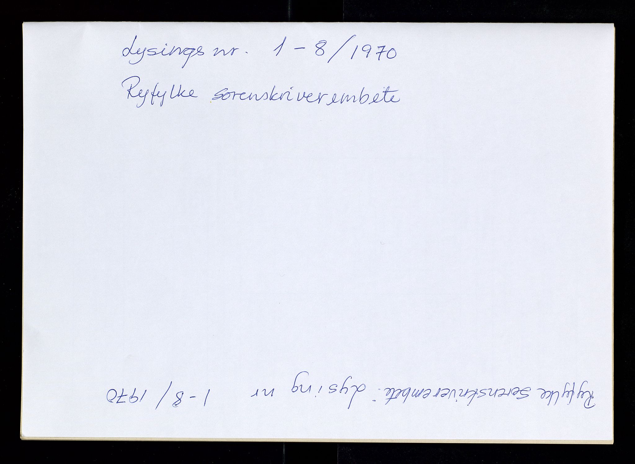 Ryfylke tingrett, AV/SAST-A-100055/003/I/Id/L0002: Lysningssak 1-8/1970, Vigselbok sak 1 - 26/1980, 1970-1980