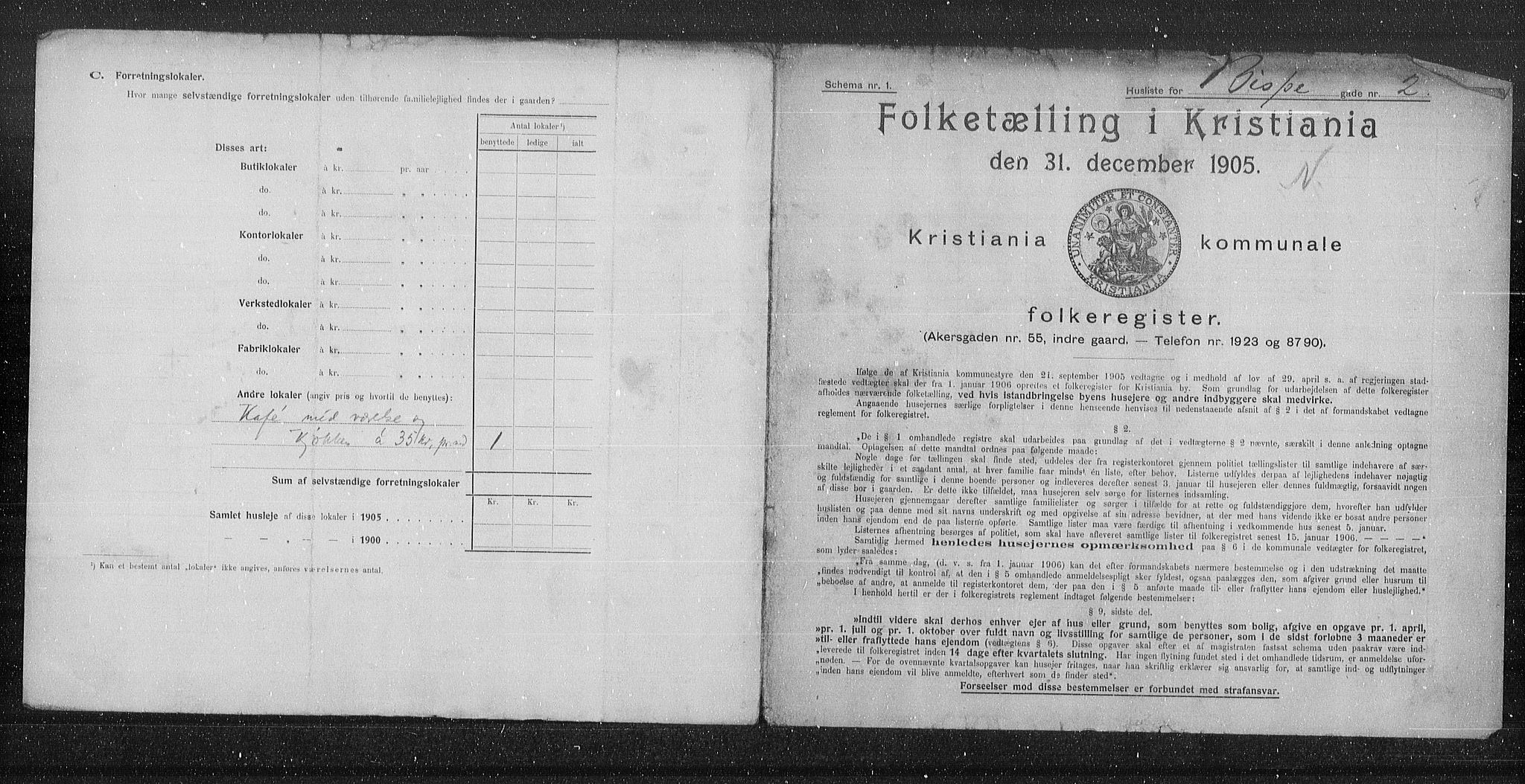 OBA, Kommunal folketelling 31.12.1905 for Kristiania kjøpstad, 1905, s. 2516