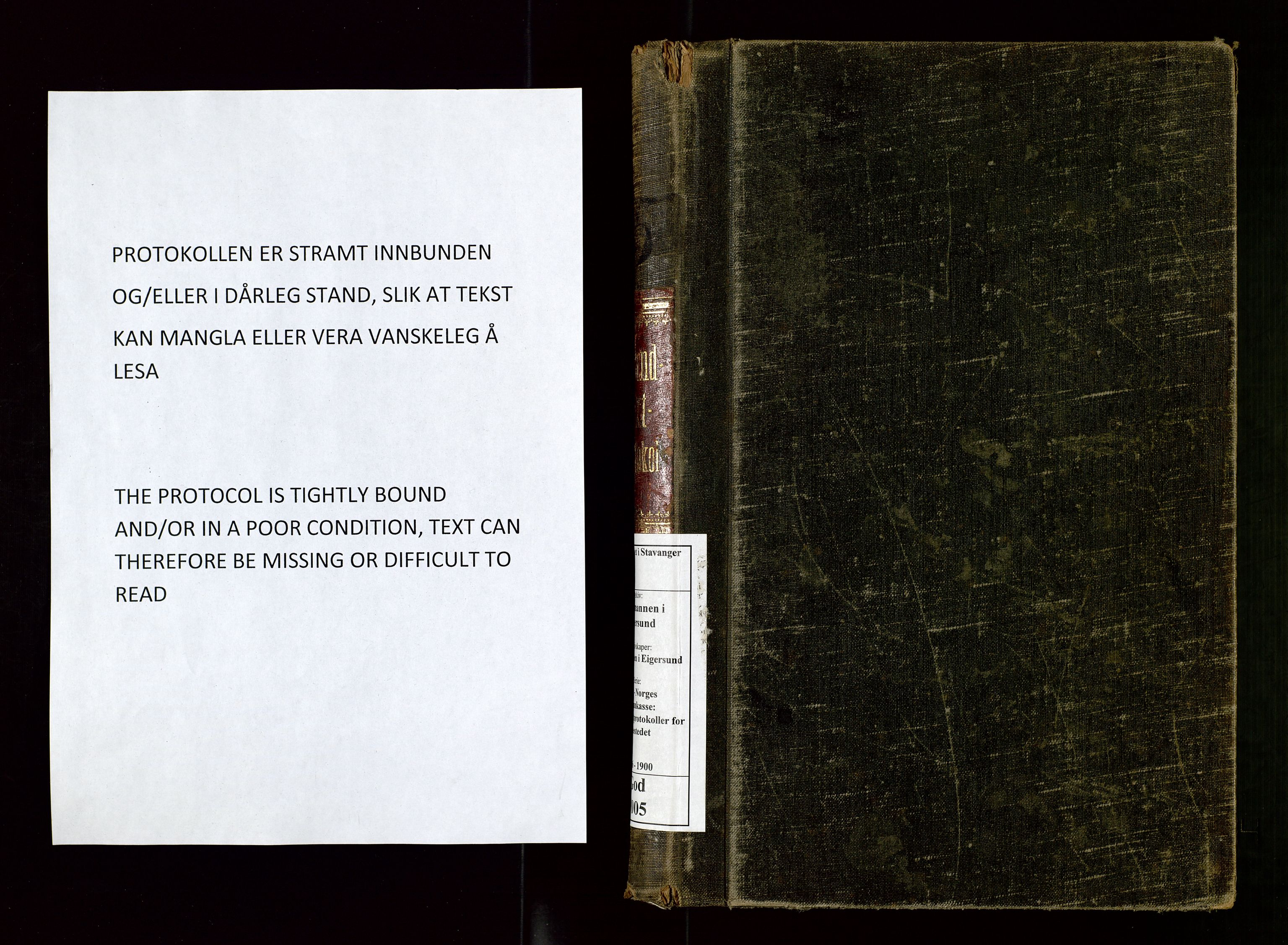 Eigersund lensmannskontor, AV/SAST-A-100171/God/L0005: "Brandtaxtprotokol", 1896-1900