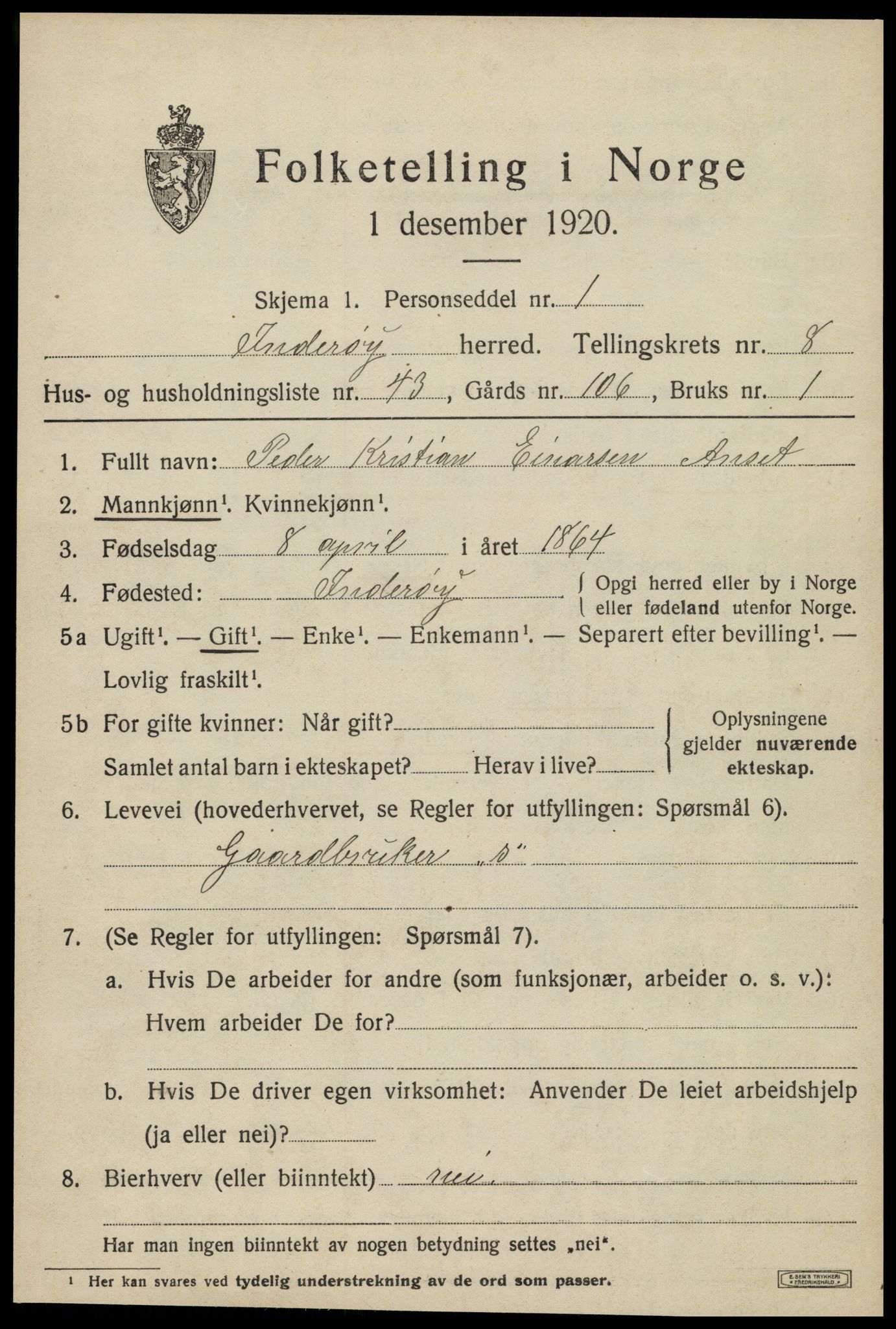 SAT, Folketelling 1920 for 1729 Inderøy herred, 1920, s. 6013