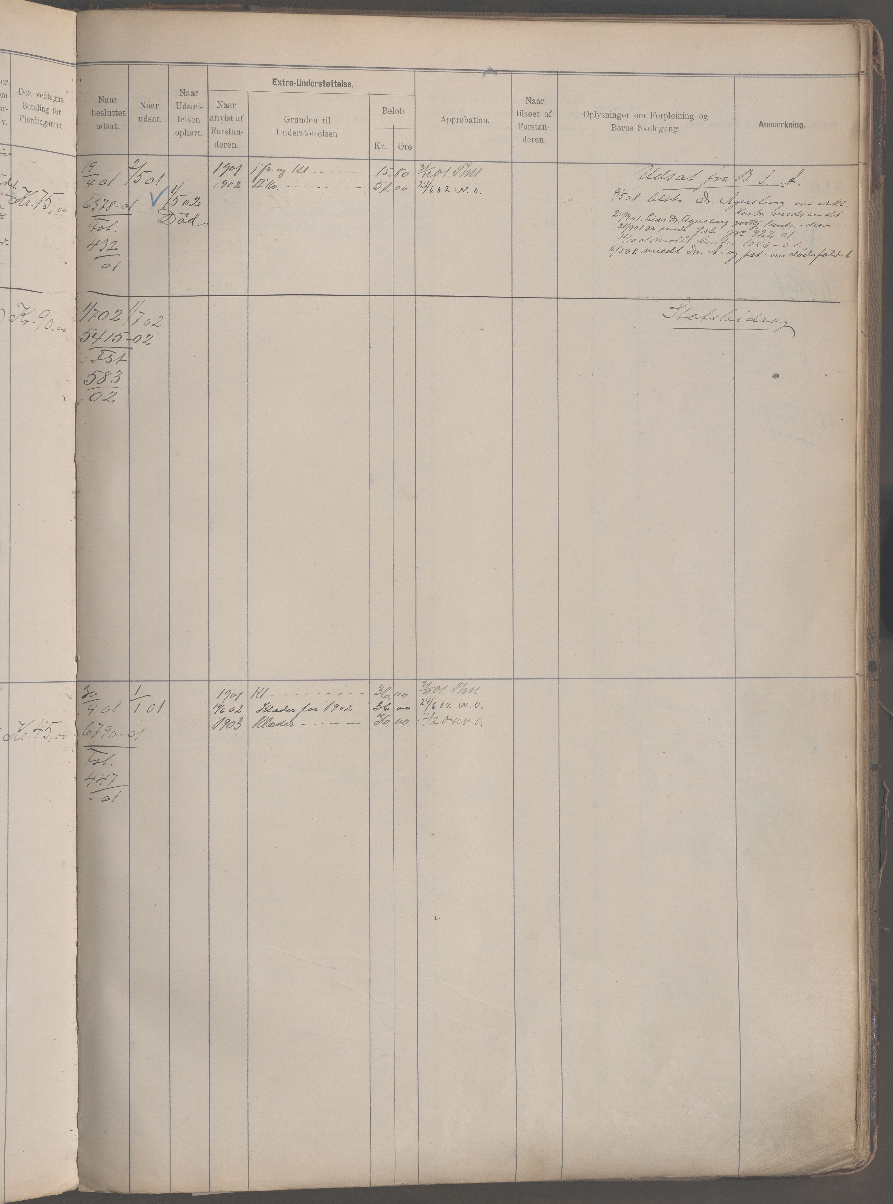 Fattigvesenet, OBA/A-20045/H/Hb/L0004: Manntallsprotokoll. Mnr. 400-1001, 1888-1901, s. 332b