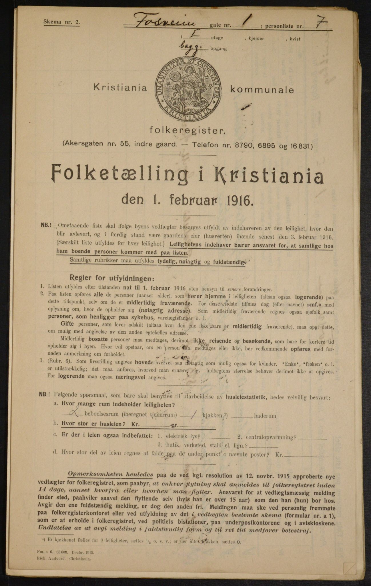 OBA, Kommunal folketelling 1.2.1916 for Kristiania, 1916, s. 25072