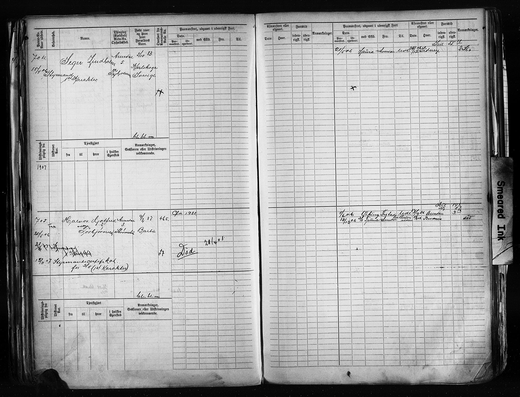 Arendal mønstringskrets, SAK/2031-0012/F/Fb/L0020: Hovedrulle A nr 217-968, S-18, 1900-1910, s. 253