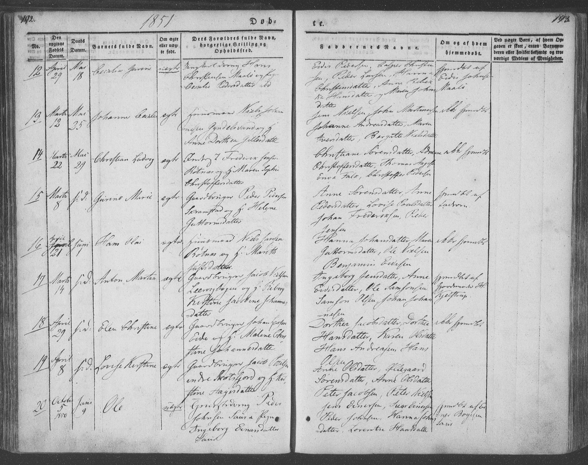 Ministerialprotokoller, klokkerbøker og fødselsregistre - Nordland, AV/SAT-A-1459/855/L0799: Ministerialbok nr. 855A07, 1834-1852, s. 192-193