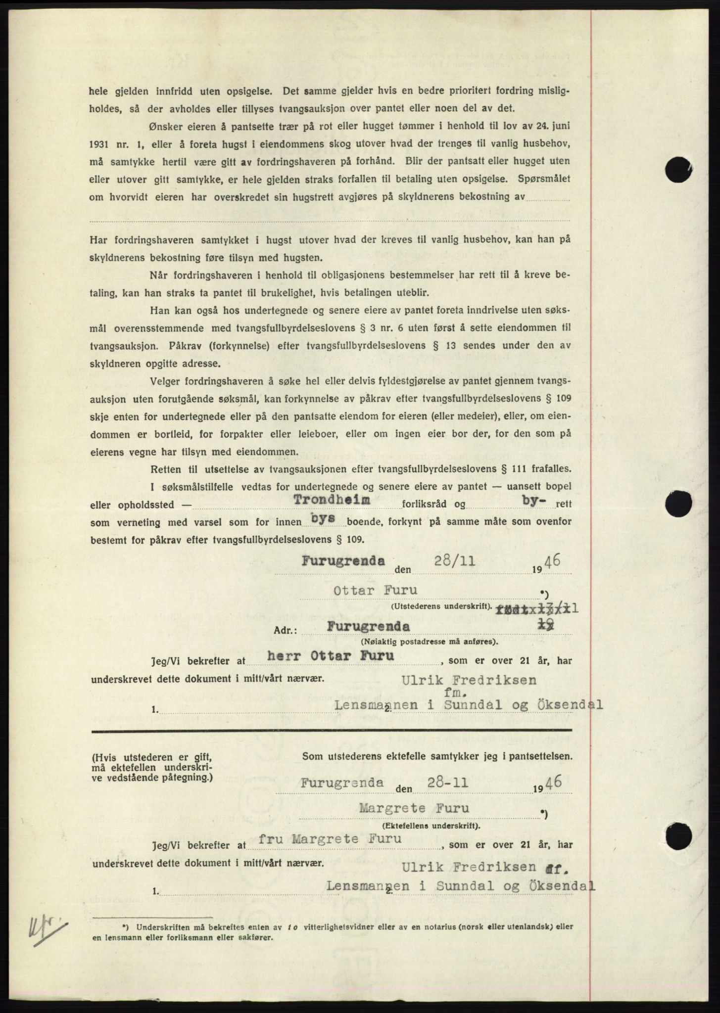 Nordmøre sorenskriveri, AV/SAT-A-4132/1/2/2Ca: Pantebok nr. B95, 1946-1947, Dagboknr: 2641/1946