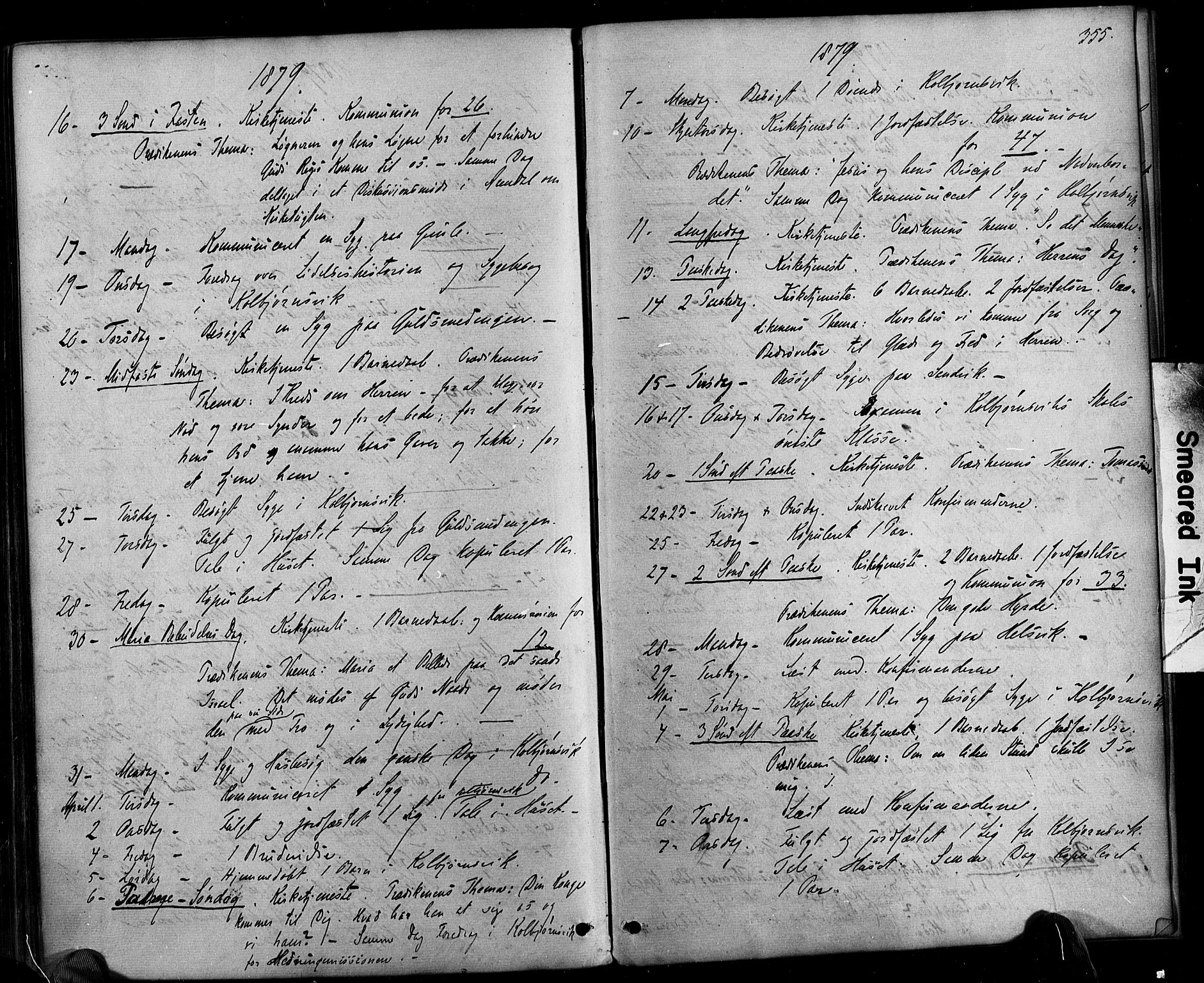 Hisøy sokneprestkontor, AV/SAK-1111-0020/F/Fa/L0002: Ministerialbok nr. A 2, 1872-1880, s. 355