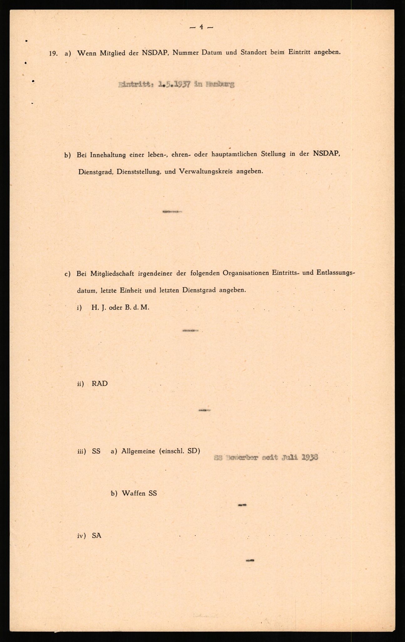 Forsvaret, Forsvarets overkommando II, AV/RA-RAFA-3915/D/Db/L0018: CI Questionaires. Tyske okkupasjonsstyrker i Norge. Tyskere., 1945-1946, s. 6