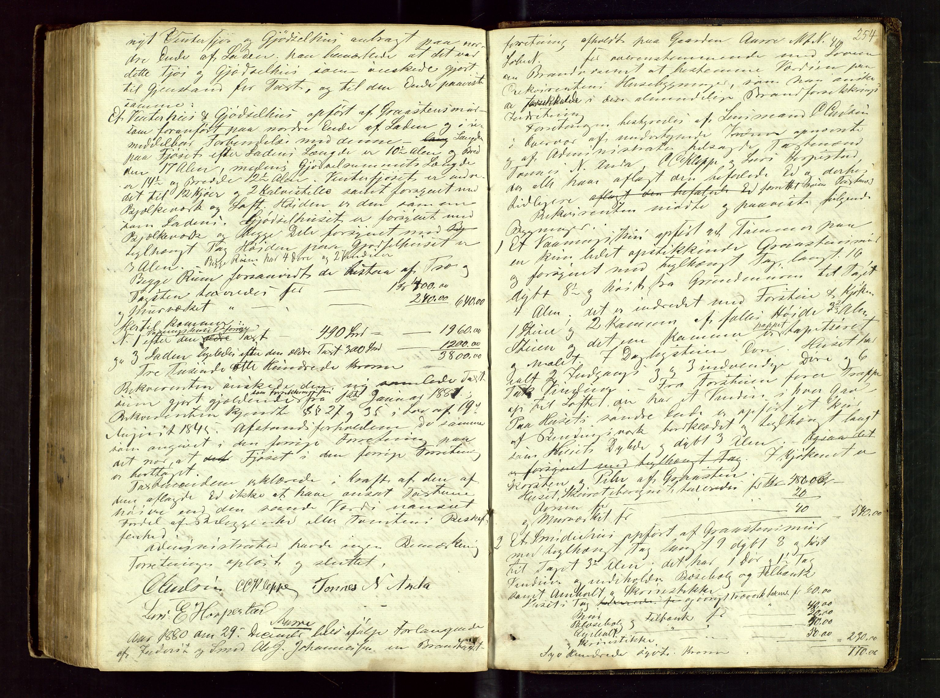 Klepp lensmannskontor, AV/SAST-A-100163/Gob/L0001: "Brandtaxatjons Protocol for Kleps Thinglaug", 1846-1881, s. 253b-254a
