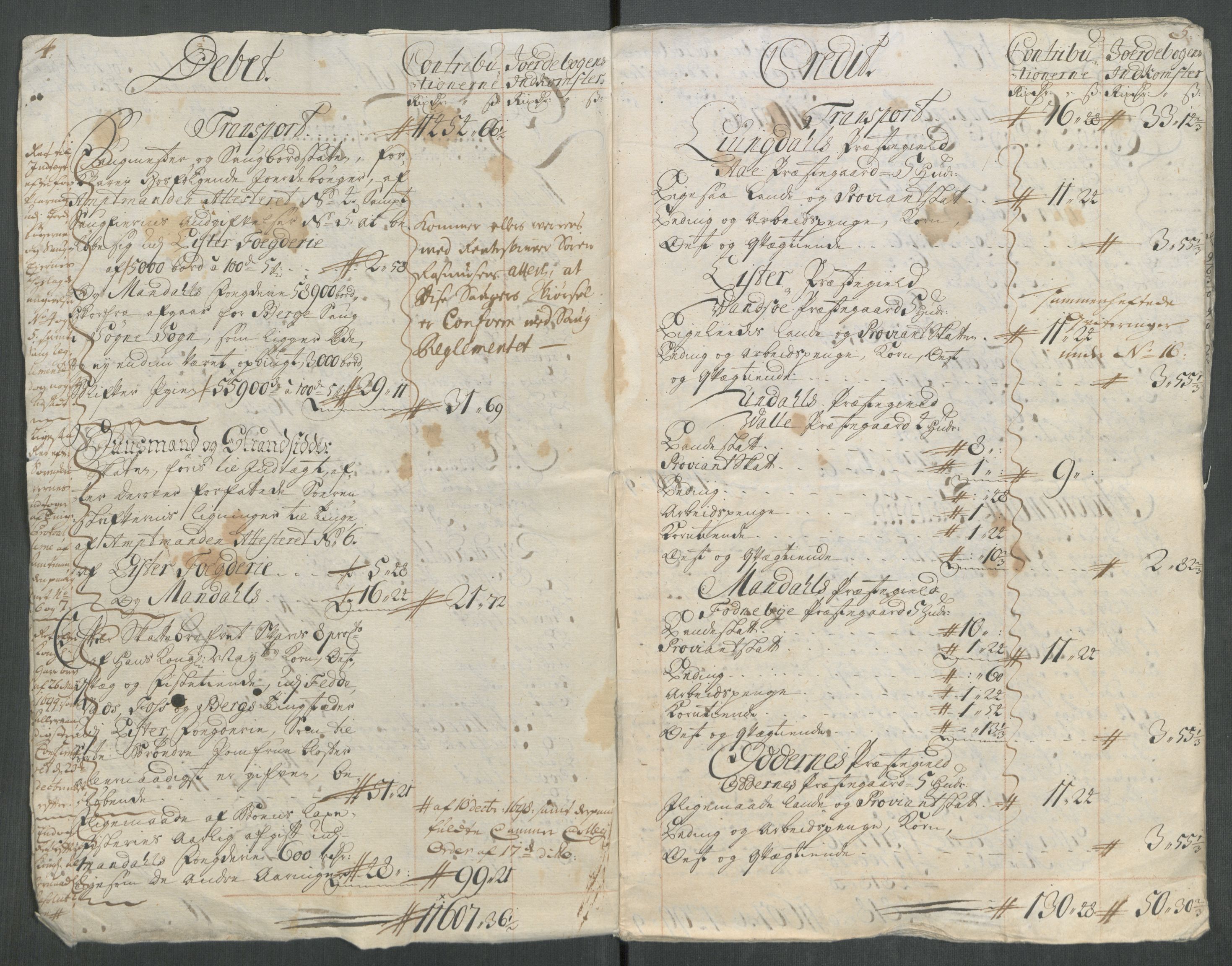 Rentekammeret inntil 1814, Reviderte regnskaper, Fogderegnskap, AV/RA-EA-4092/R43/L2561: Fogderegnskap Lista og Mandal, 1717, s. 6