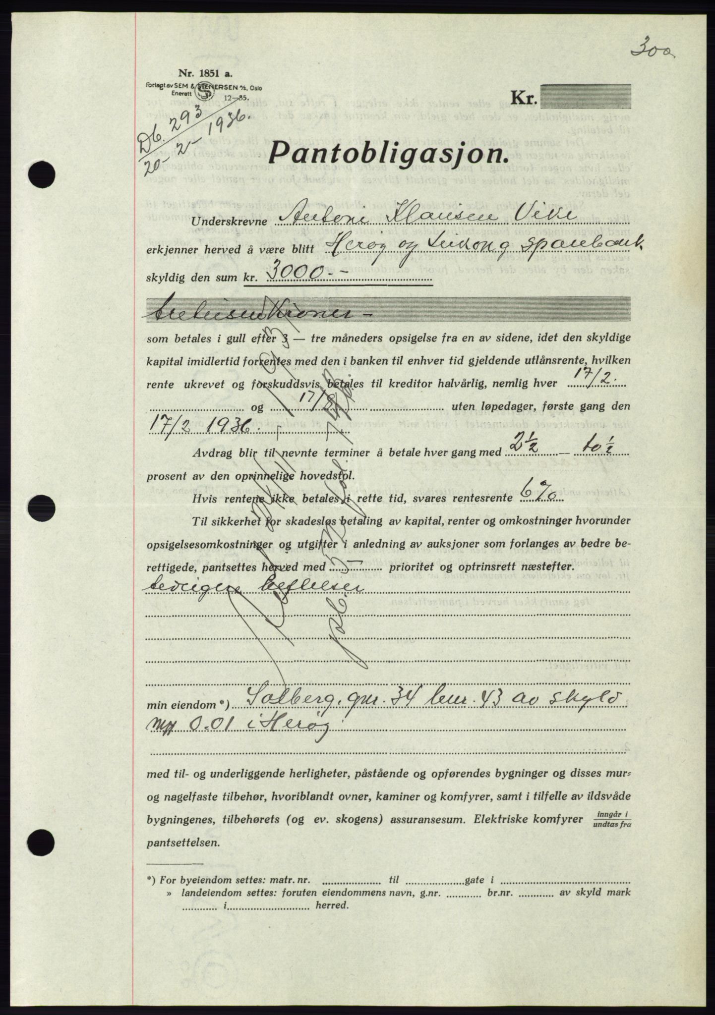 Søre Sunnmøre sorenskriveri, AV/SAT-A-4122/1/2/2C/L0060: Pantebok nr. 54, 1935-1936, Tingl.dato: 20.02.1936