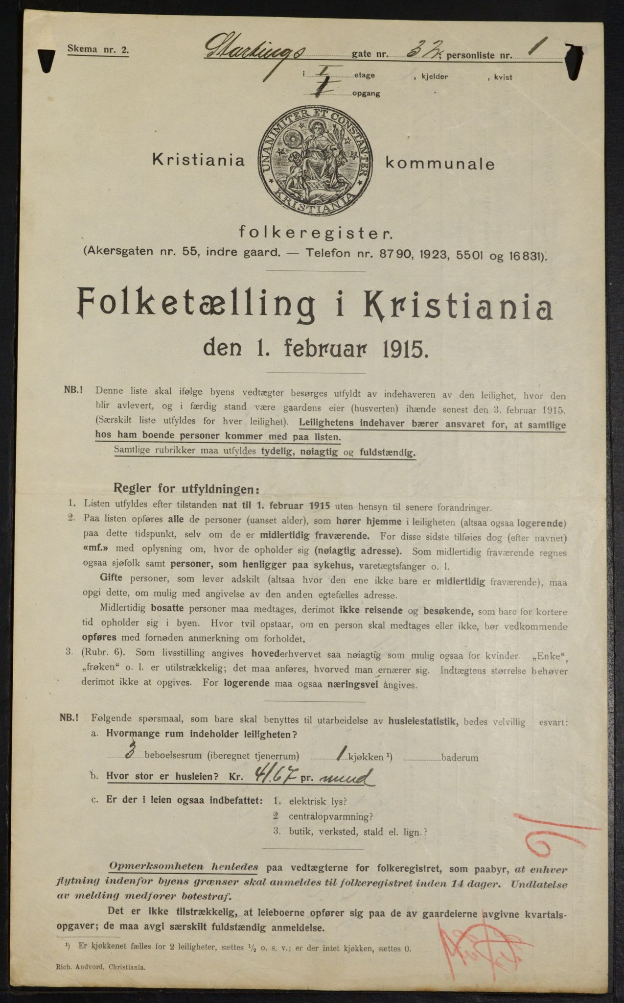 OBA, Kommunal folketelling 1.2.1915 for Kristiania, 1915, s. 103765