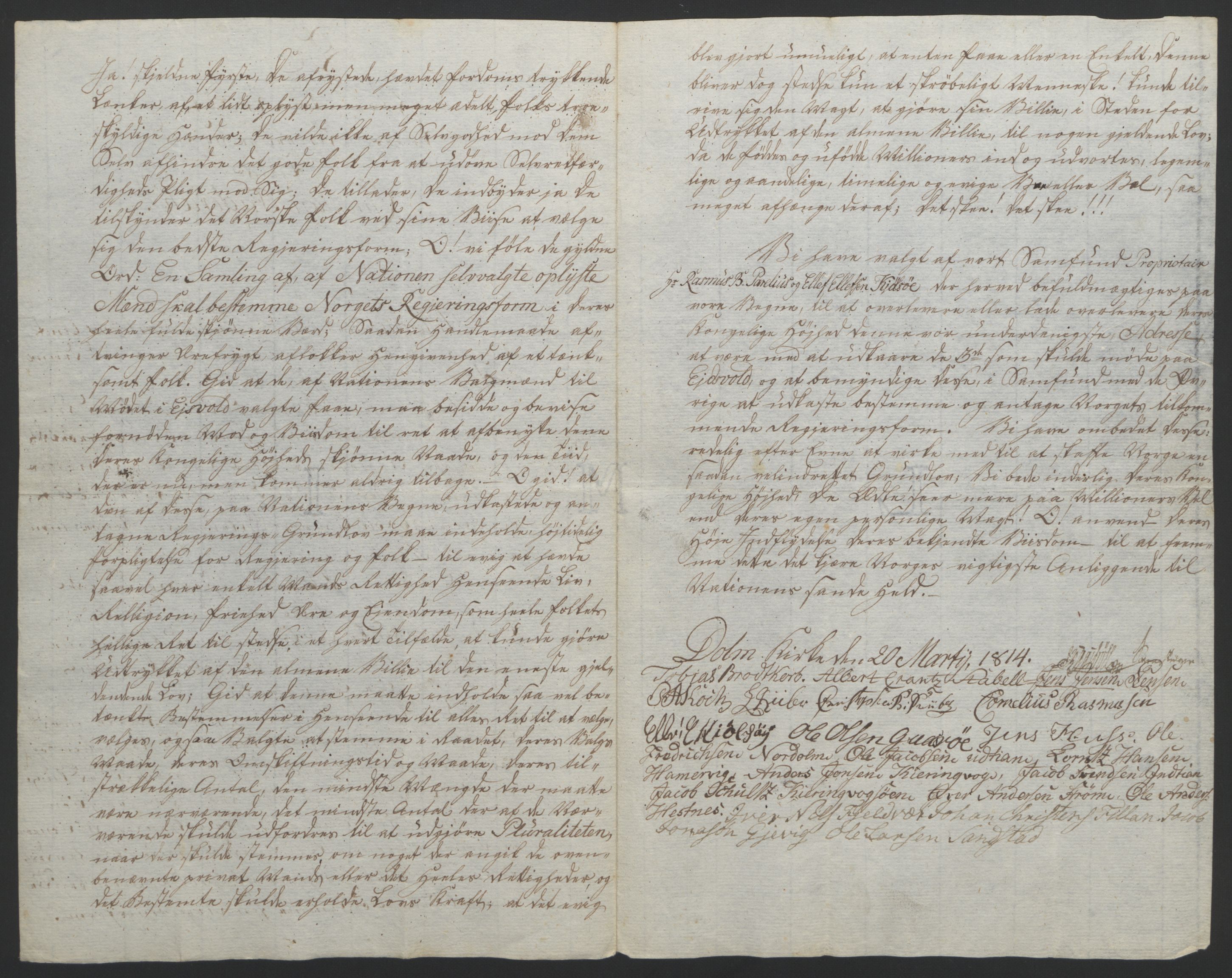 Statsrådssekretariatet, RA/S-1001/D/Db/L0008: Fullmakter for Eidsvollsrepresentantene i 1814. , 1814, s. 436