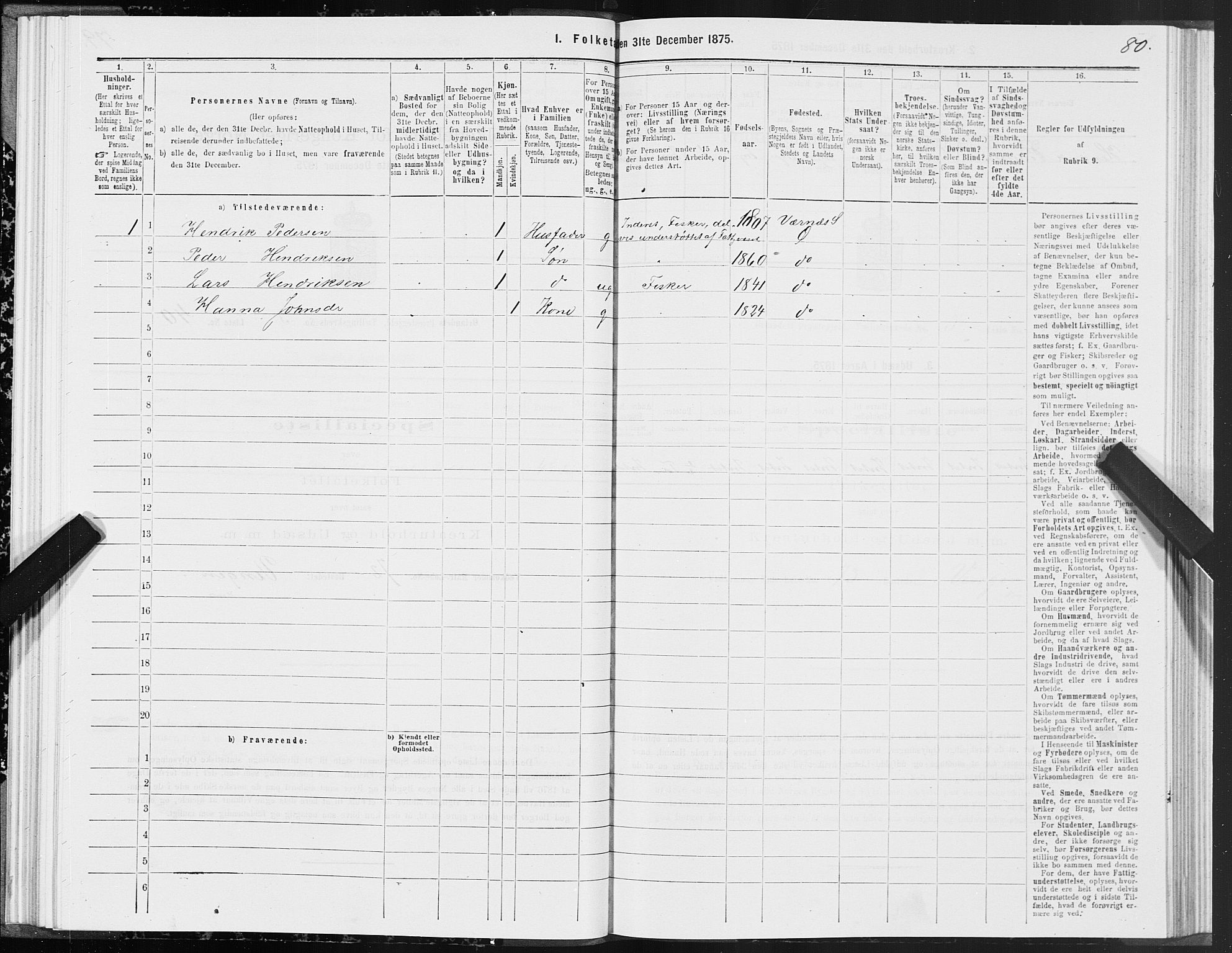 SAT, Folketelling 1875 for 1621P Ørland prestegjeld, 1875, s. 2080