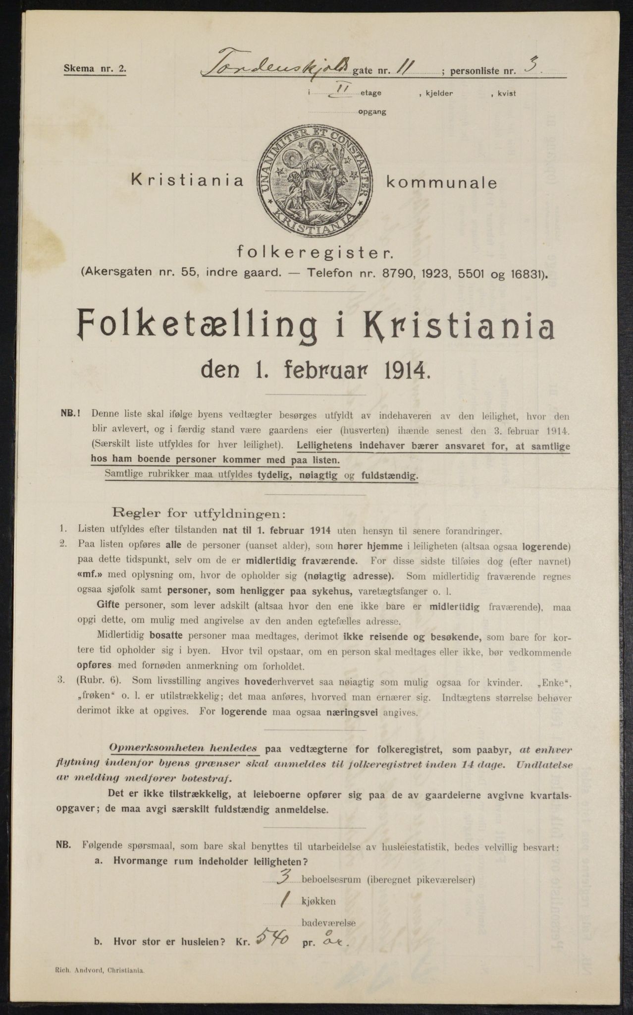 OBA, Kommunal folketelling 1.2.1914 for Kristiania, 1914, s. 114647