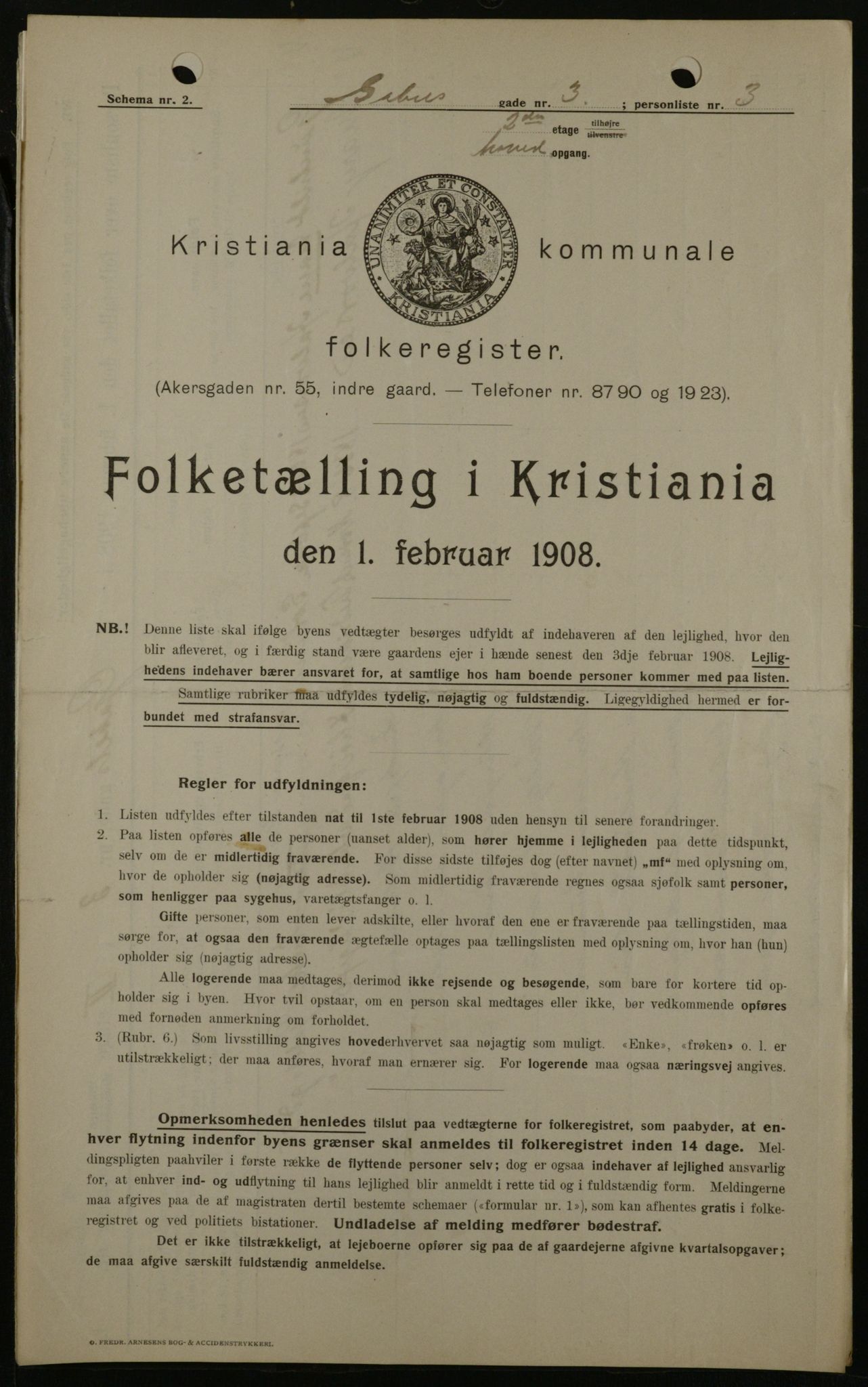 OBA, Kommunal folketelling 1.2.1908 for Kristiania kjøpstad, 1908, s. 25750