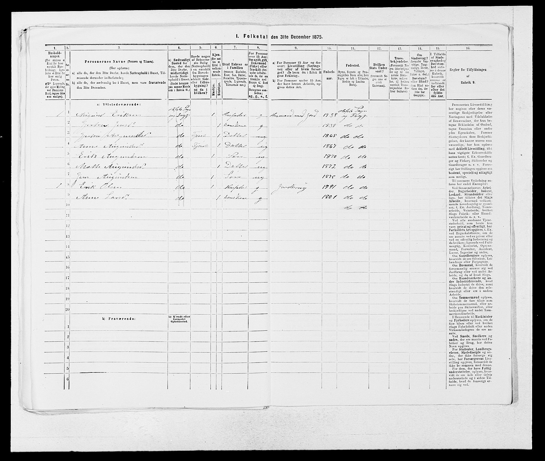 SAB, Folketelling 1875 for 1425P Hafslo prestegjeld, 1875, s. 151