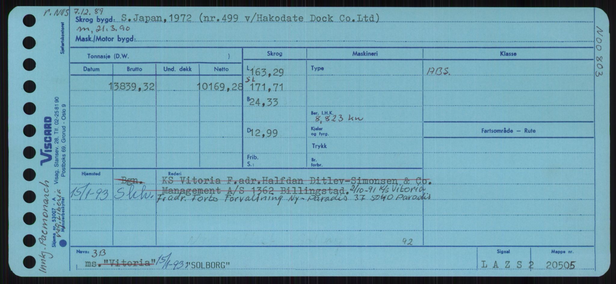 Sjøfartsdirektoratet med forløpere, Skipsmålingen, RA/S-1627/H/Ha/L0005/0002: Fartøy, S-Sven / Fartøy, Skjo-Sven, s. 171