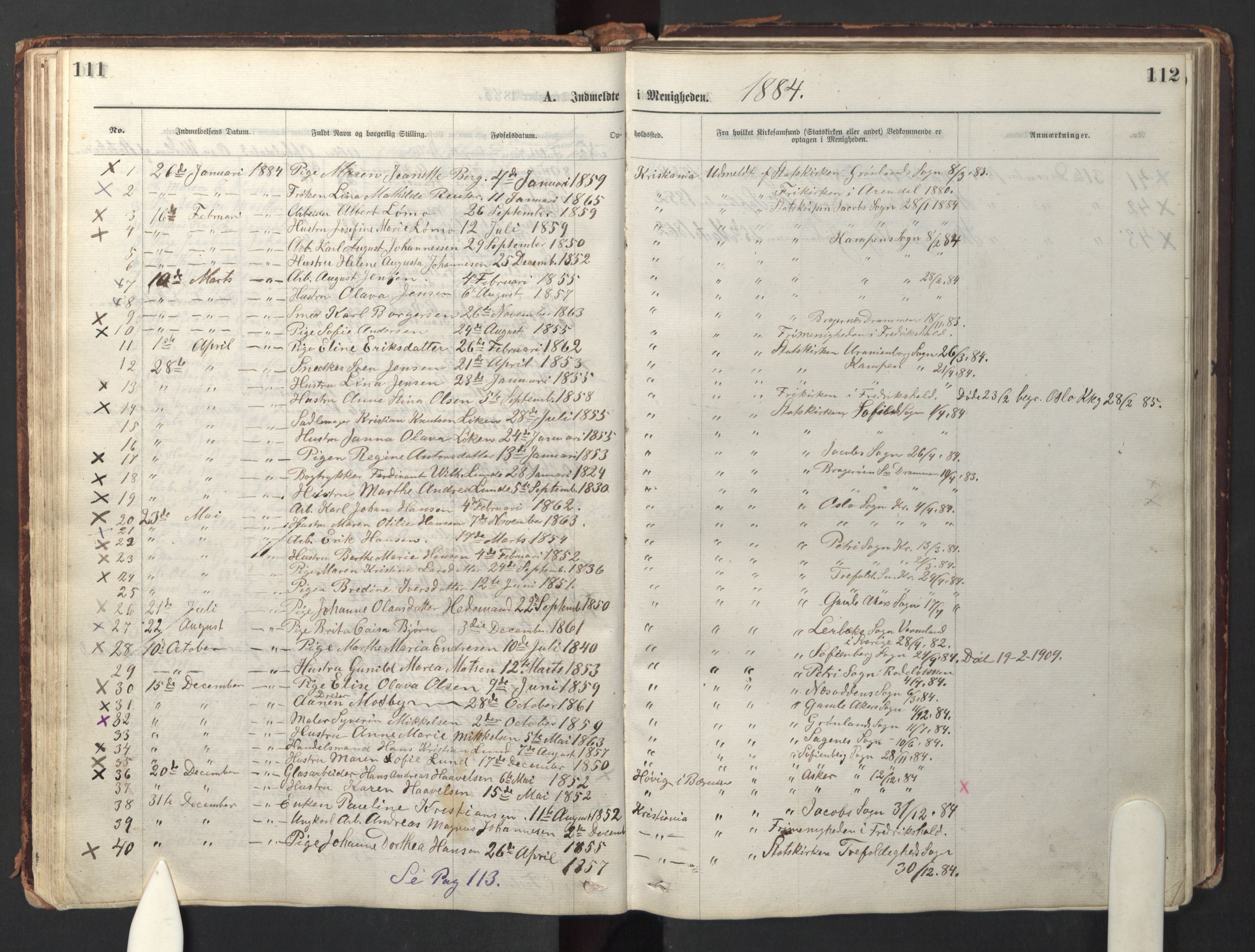 Den evangelisk-lutherske frikirke østre menighet, Oslo, AV/SAO-PAO-0245/F/L0001: Dissenterprotokoll nr. 1, 1878-1892, s. 111-112