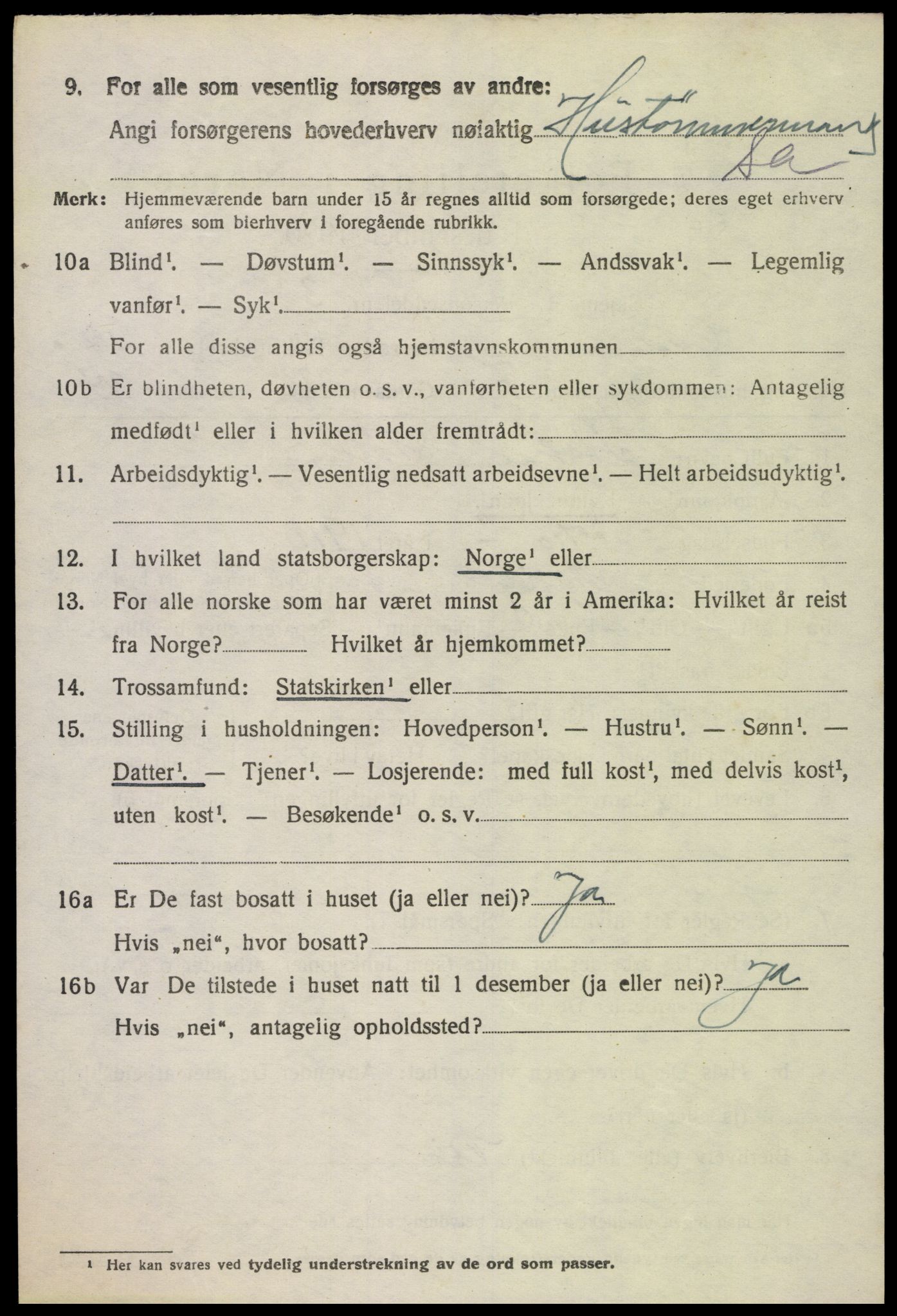 SAK, Folketelling 1920 for 1012 Oddernes herred, 1920, s. 6440