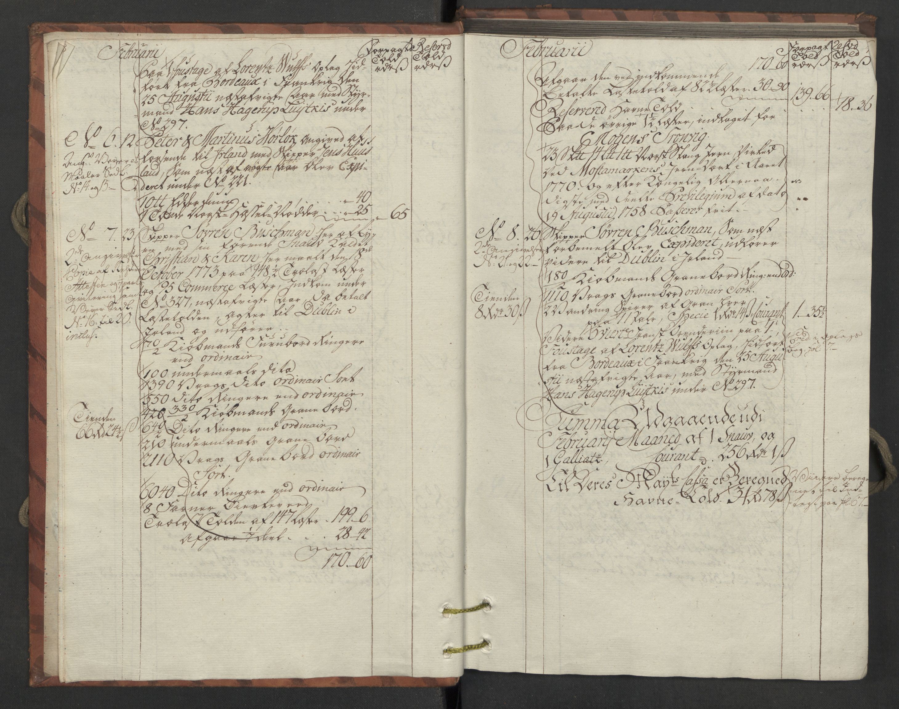 Generaltollkammeret, tollregnskaper, AV/RA-EA-5490/R33/L0123/0001: Tollregnskaper Trondheim A / Utgående hovedtollbok, 1774