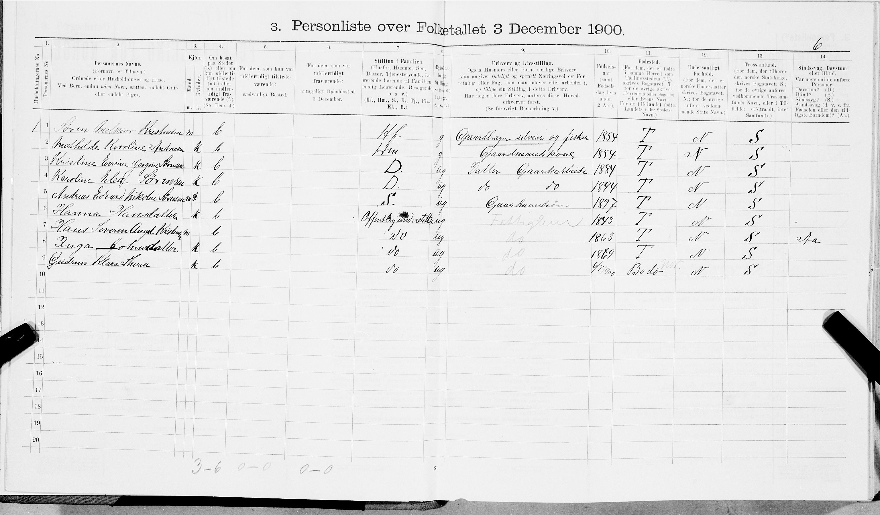 SAT, Folketelling 1900 for 1849 Hamarøy herred, 1900, s. 495